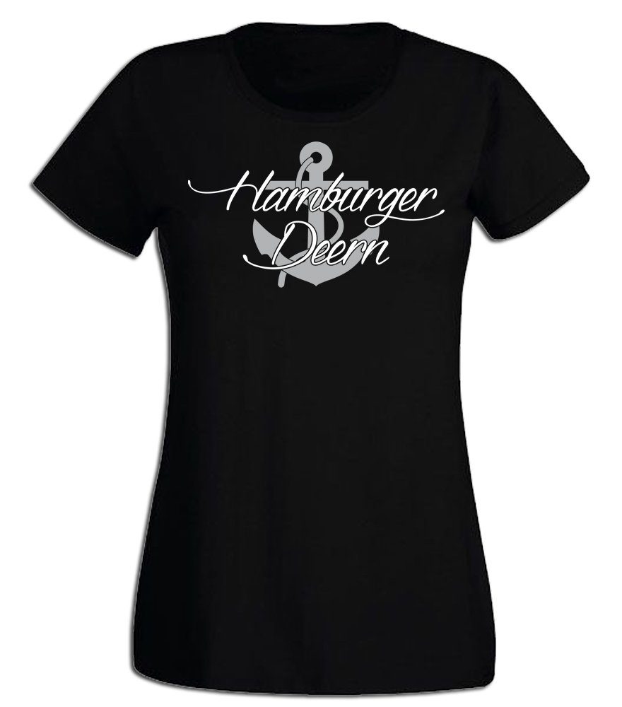 G-graphics T-Shirt Damen T-Shirt - Hamburger Deern mit trendigem Frontprint, Slim-fit, Aufdruck auf der Vorderseite, Spruch/Sprüche/Print/Motiv, für jung & alt