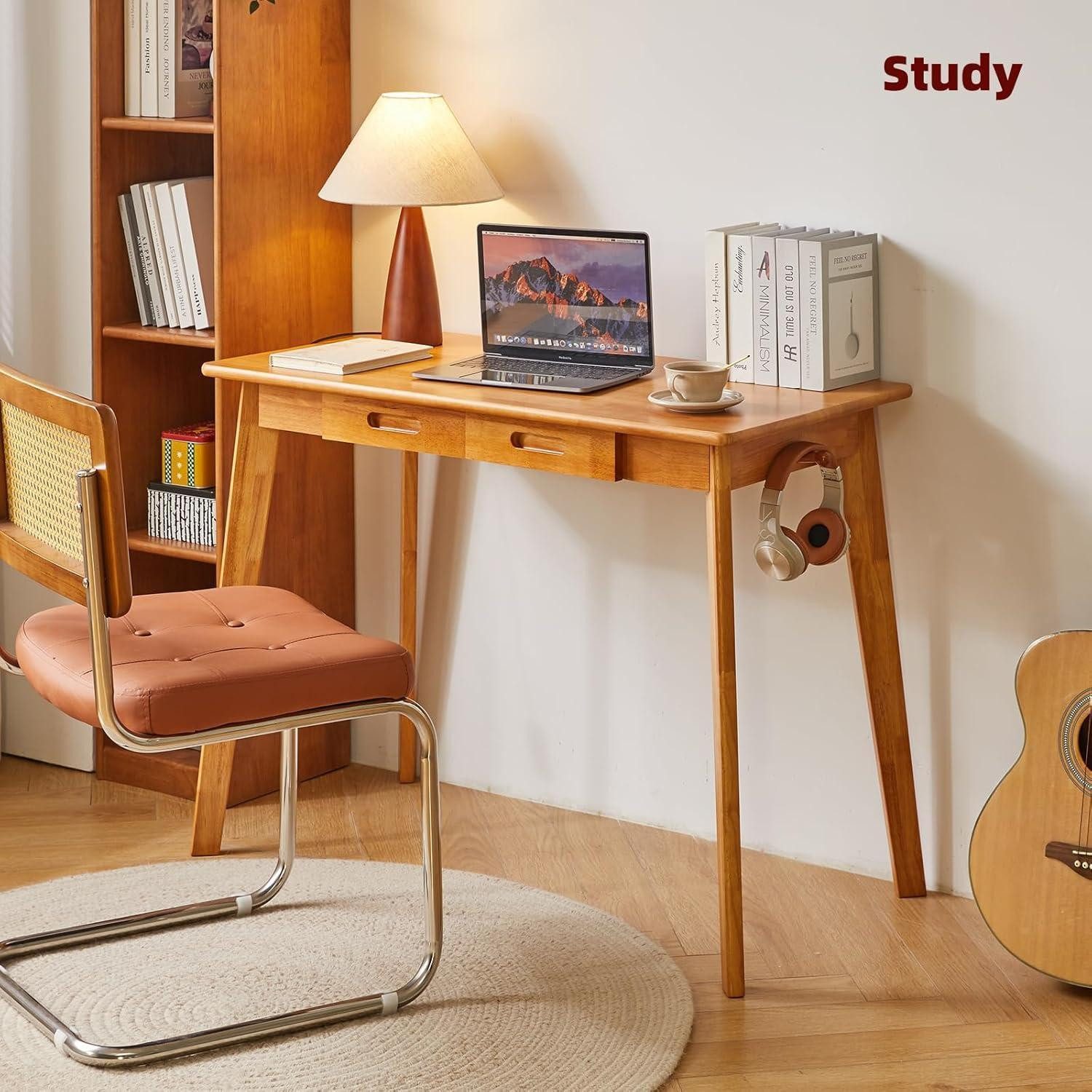 LuxusKollektion Schreibtisch Holz-Schreibtisch mit Schublade und Hängestang günstig online kaufen