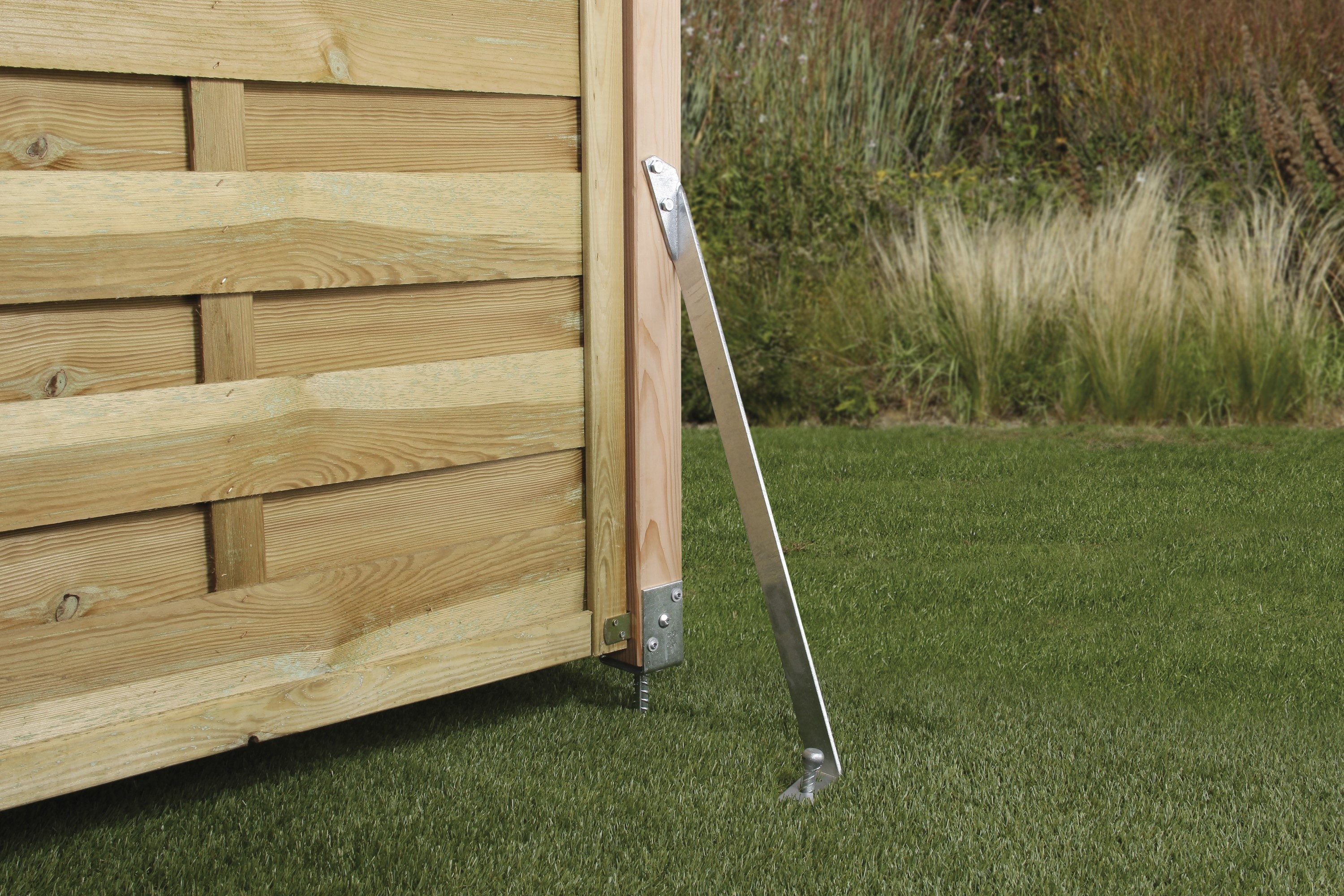 Alberts Zaun Alberts 215484 Sturmanker mit Erddorn, feuerverzinkt, Gesamthöhe: 637, Alberts 2x Sturmanker Windanker Pfostenstütze Sturmsicherung Zaunhalte