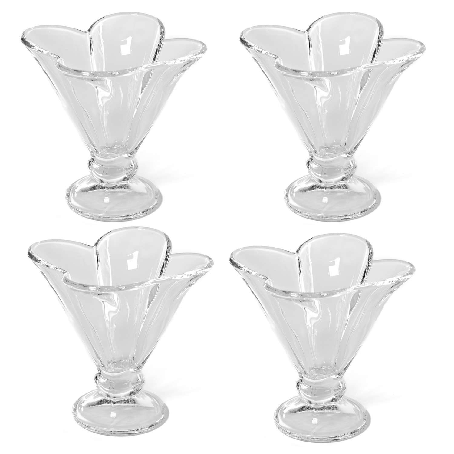 Intirilife Eisschale, Glas, (4-tlg), Eisgläser Eisbecher Dessertgläser mit  Standfuß