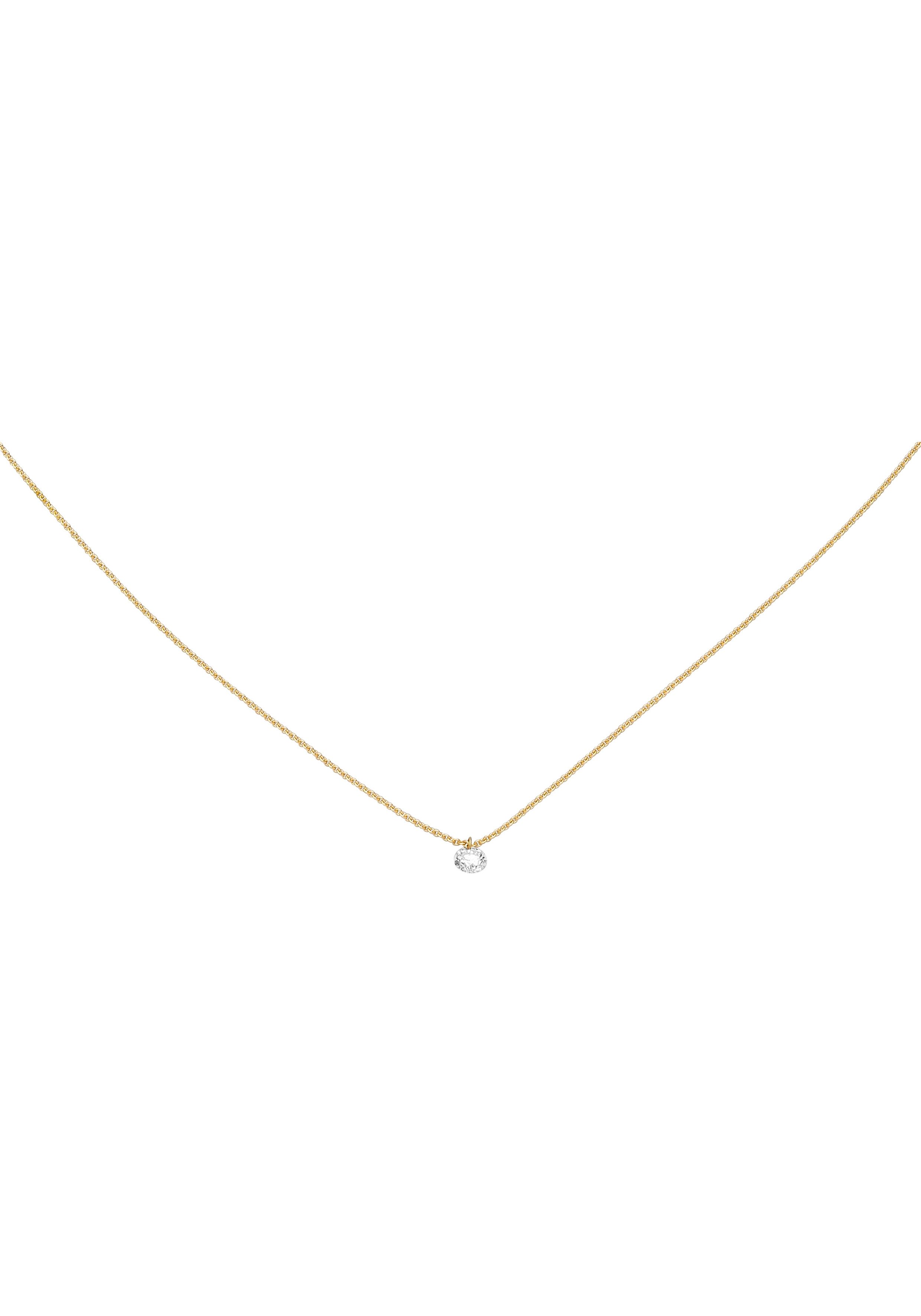JOBO Collier mit Diamant Brillant ohne Fassung, 18 Karat 750 Gold 45 cm
