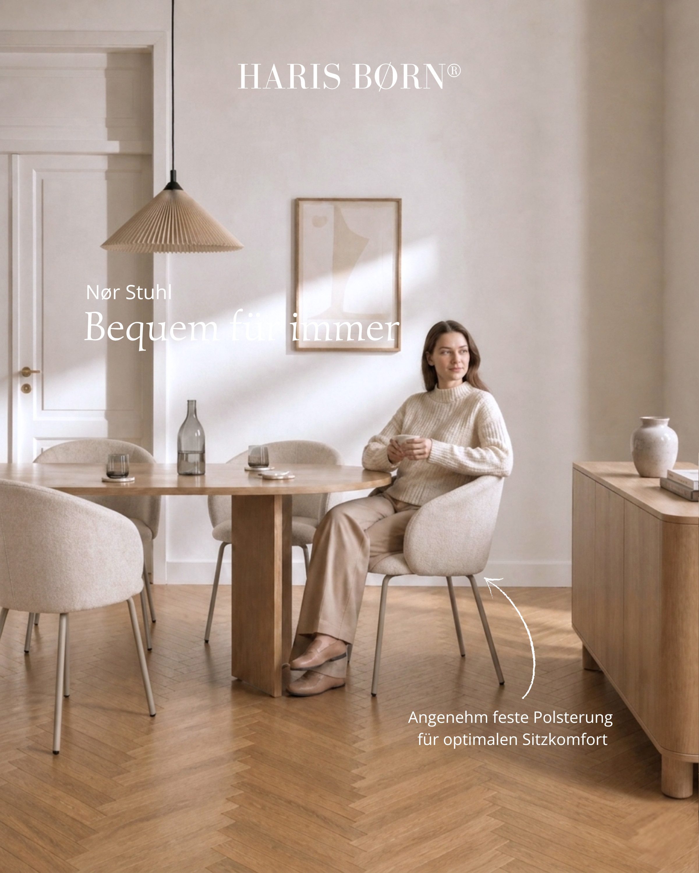 Haris Børn Esszimmerstuhl mit Armlehnen - Hochwertige Polsterstühle für Esszimmer (Set, 2 St), Premium Esszimmer Stühle & Wohnzimmer Stühle