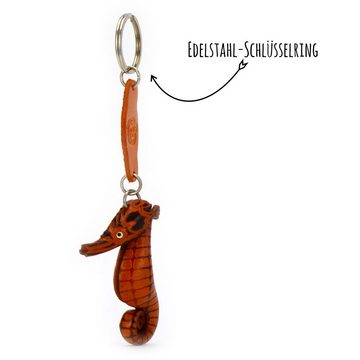 Monkimau Schlüsselanhänger Seepferdchen Schlüsselanhänger Leder Tier Figur (Packung)