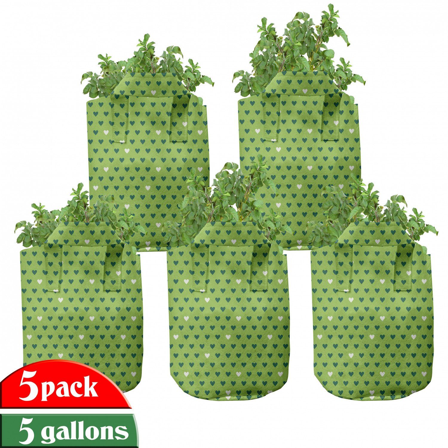 Herzen Grün Pflanzen, mit hochleistungsfähig Pflanzkübel Griffen für Kleine Spaß Stofftöpfe Abakuhaus