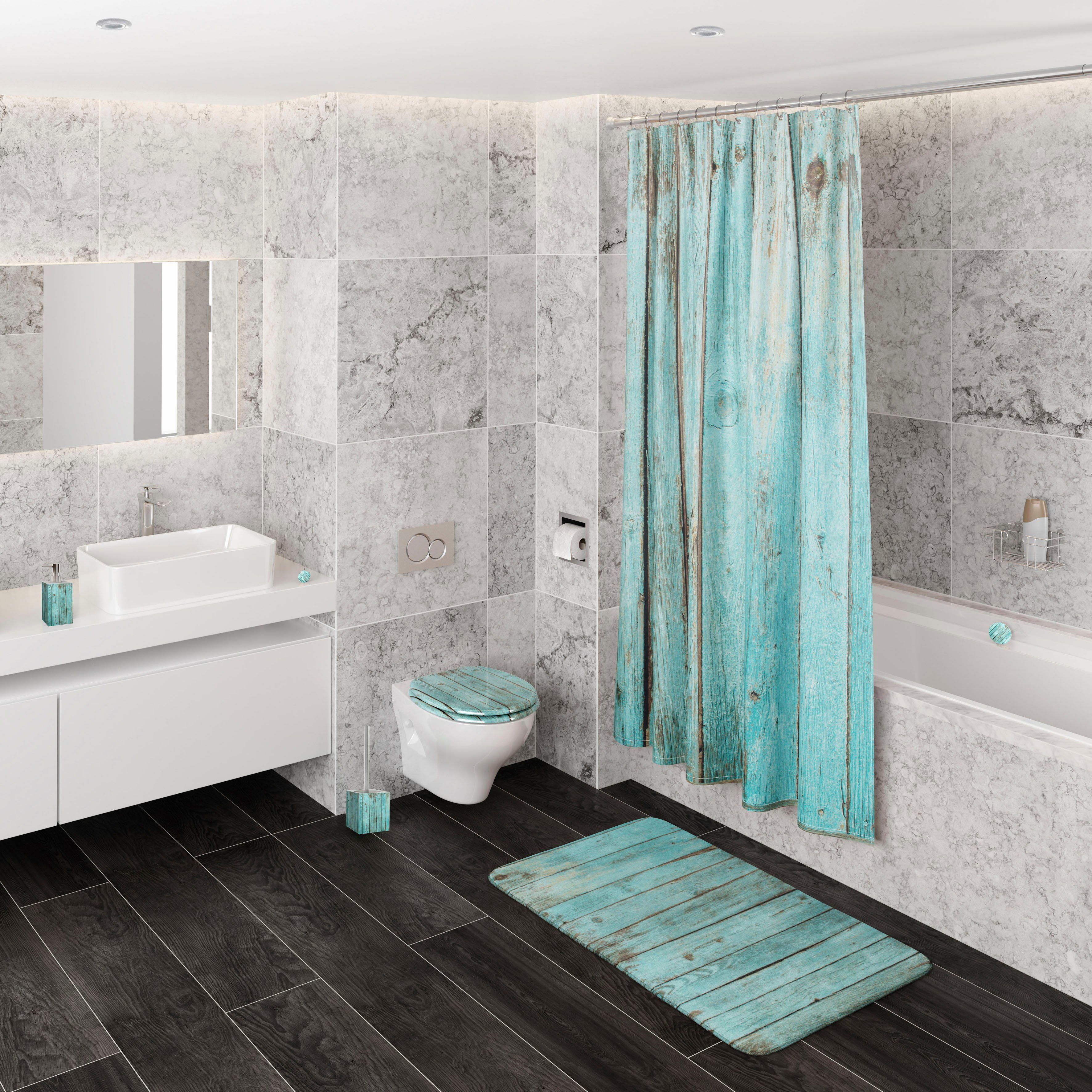 Sanilo WC-Garnitur Fliesen, (2-tlg), Bürstenkopf kräftige auswechlbarem Farben, mit Lumber