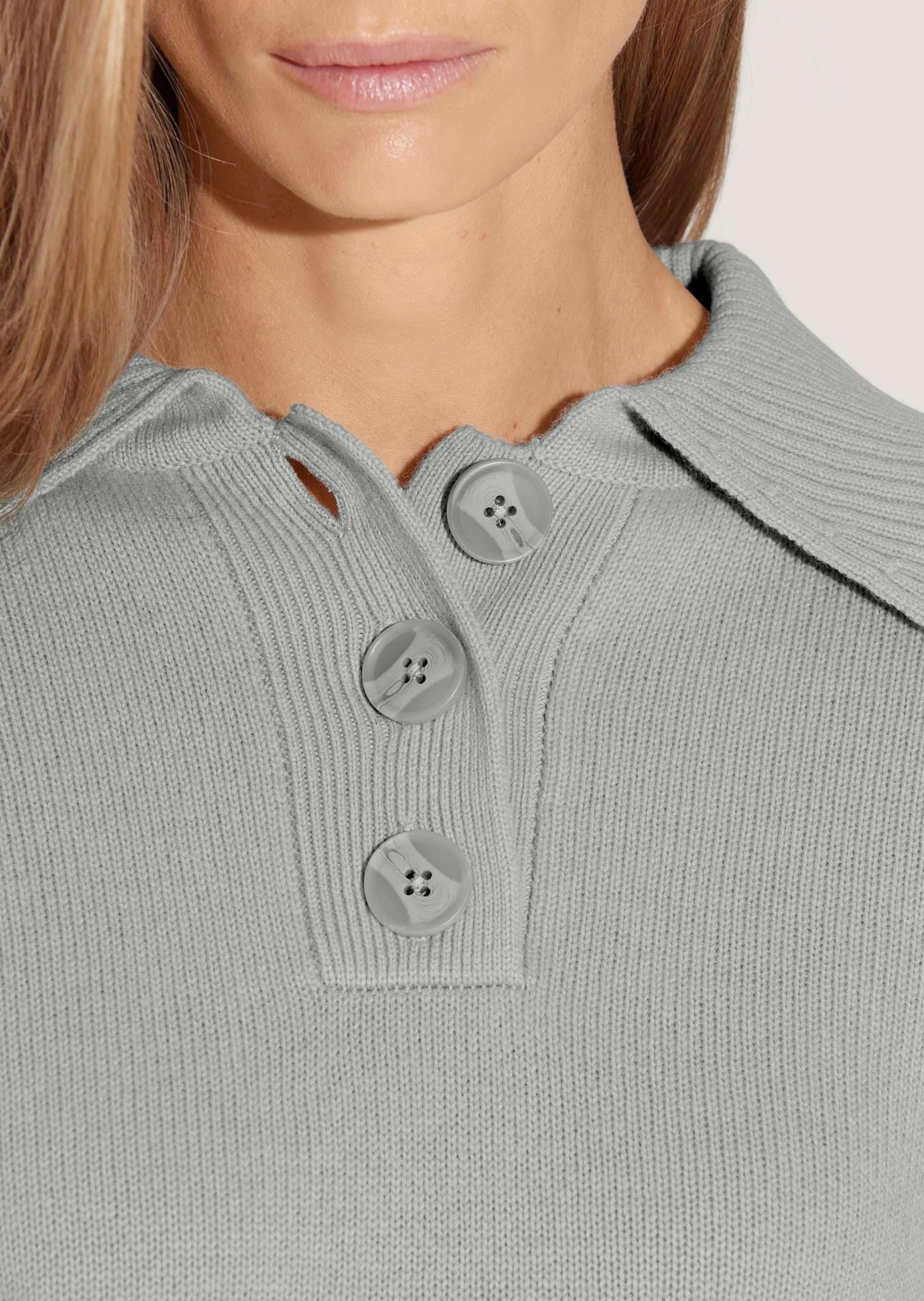 MADELEINE Strickpullover Polo-Pullover aus Schurwoll-Kaschmir-Mix