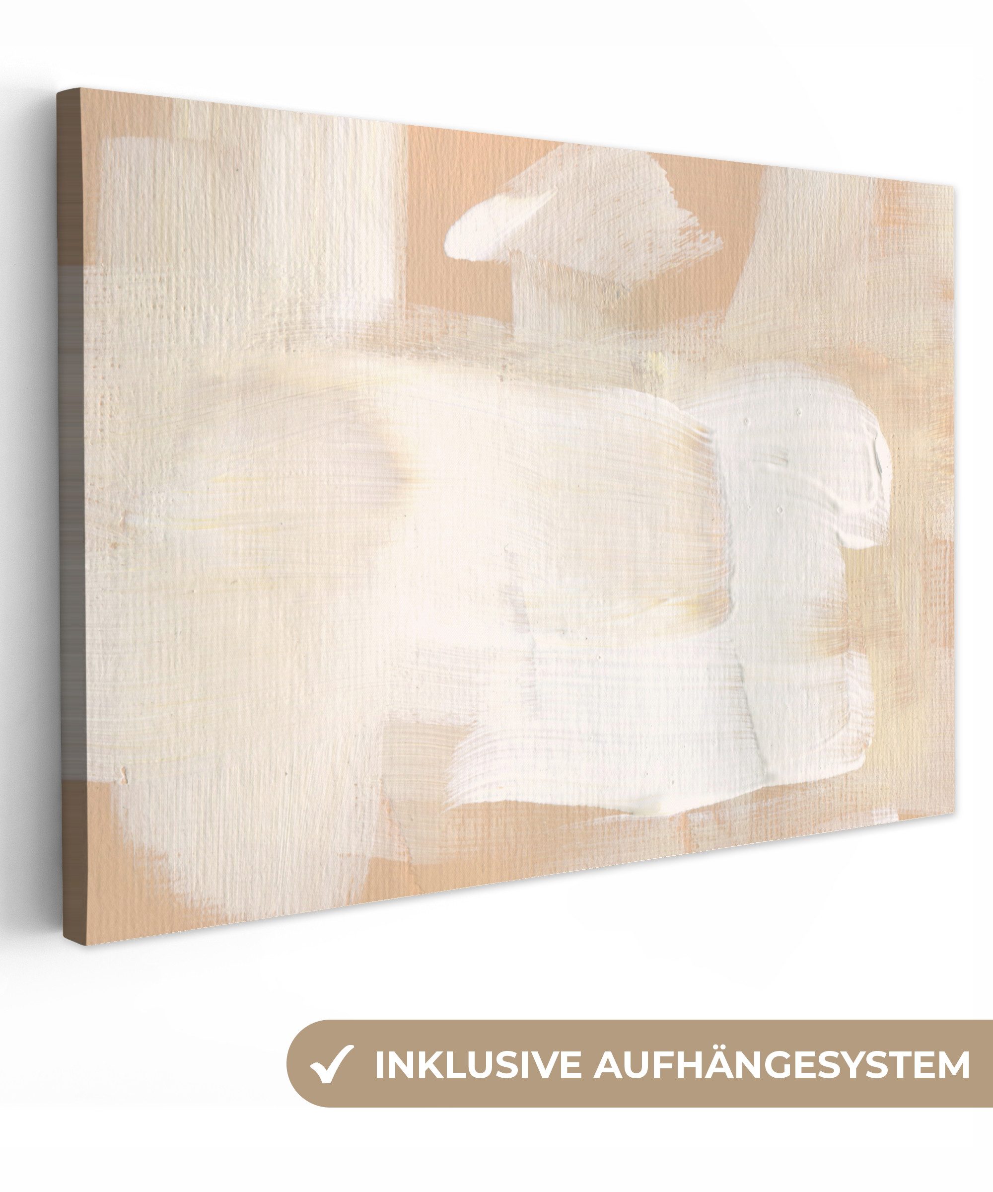 OneMillionCanvasses® Leinwandbild Kunst - Weiß - Beige - Modern, Fotodruck günstig online kaufen
