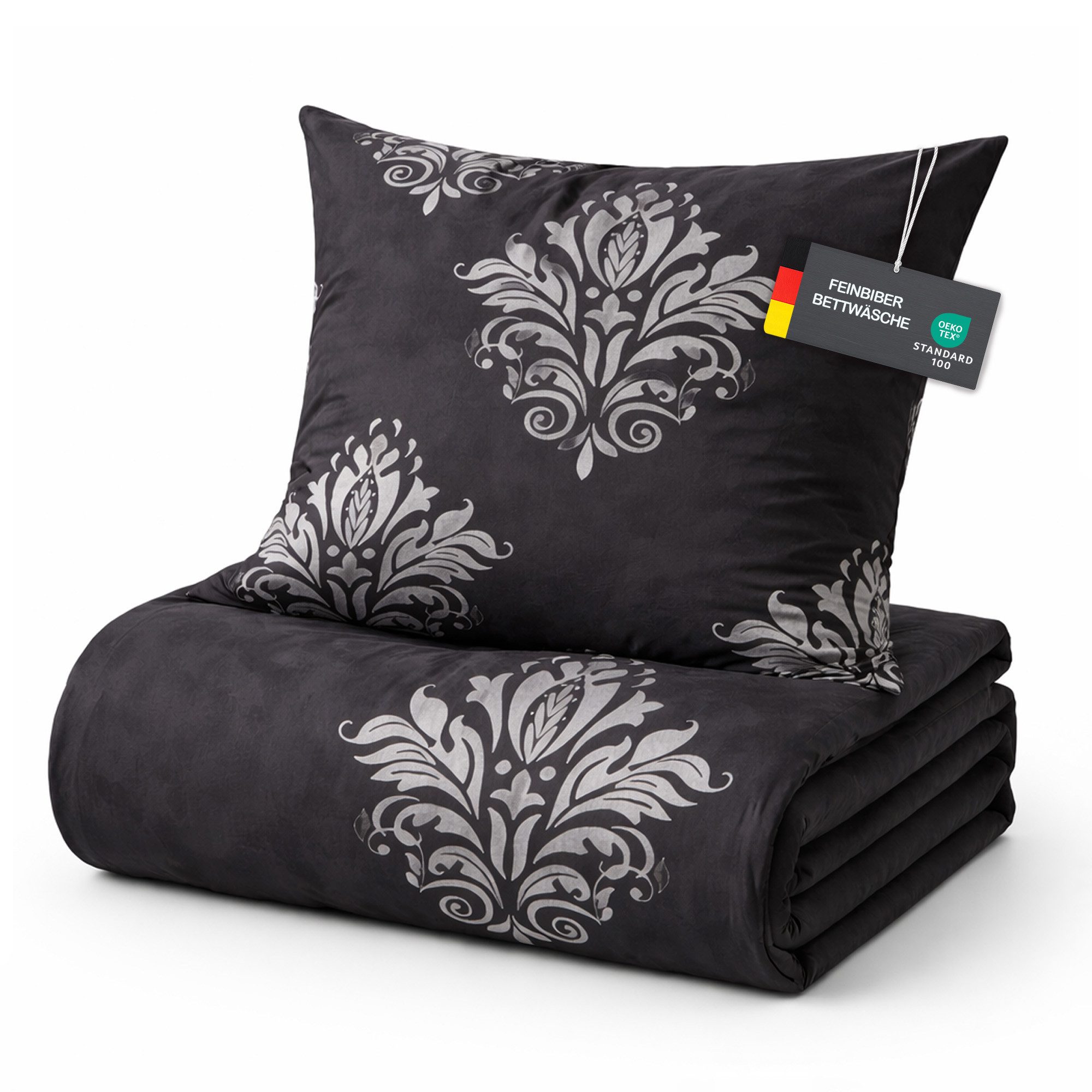 Bestlivings Bettwäsche Set "Feinbiber" für den Winter, Mischgewebe, 2 teilig, 135x200/80x80cm, 65% Baumwolle/35% Polyester, atmungsaktiv, extra warm