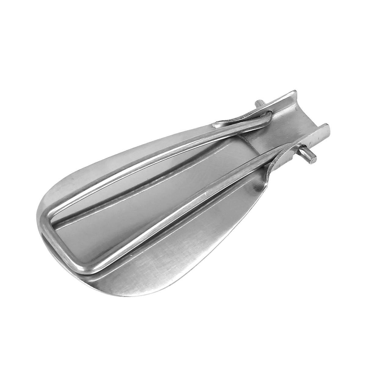 Lantelme Schuhlöffel aus Edelstahl Klappbar Reise Schuhanzieher Metall mini für Tasche (1-tlg), Aufgeklappt 13cm, eingeklappt nur 8cm, Passt perfekt in jede Tasche