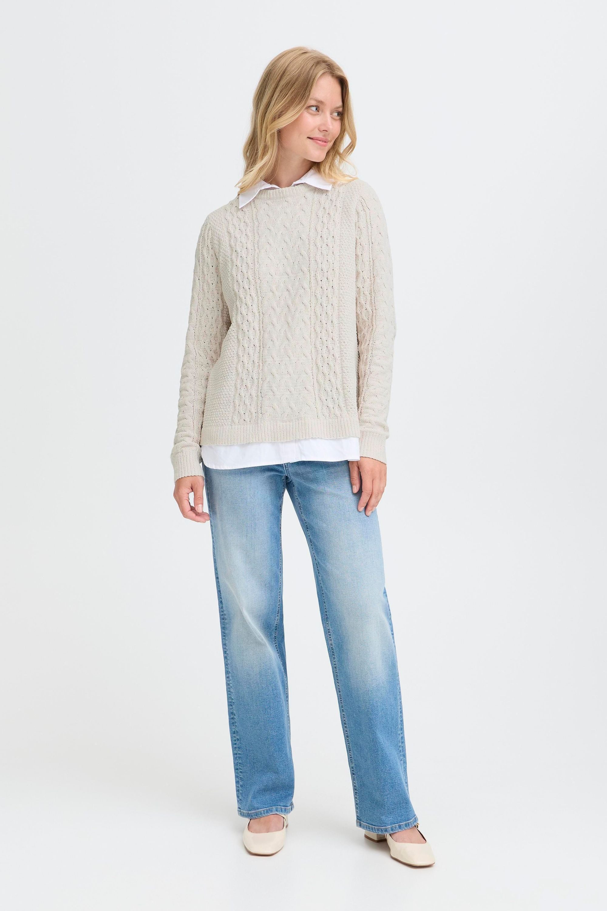 OXMO Strickpullover OXFSanvi Modischer Strickpullover mit integrierter Bluse