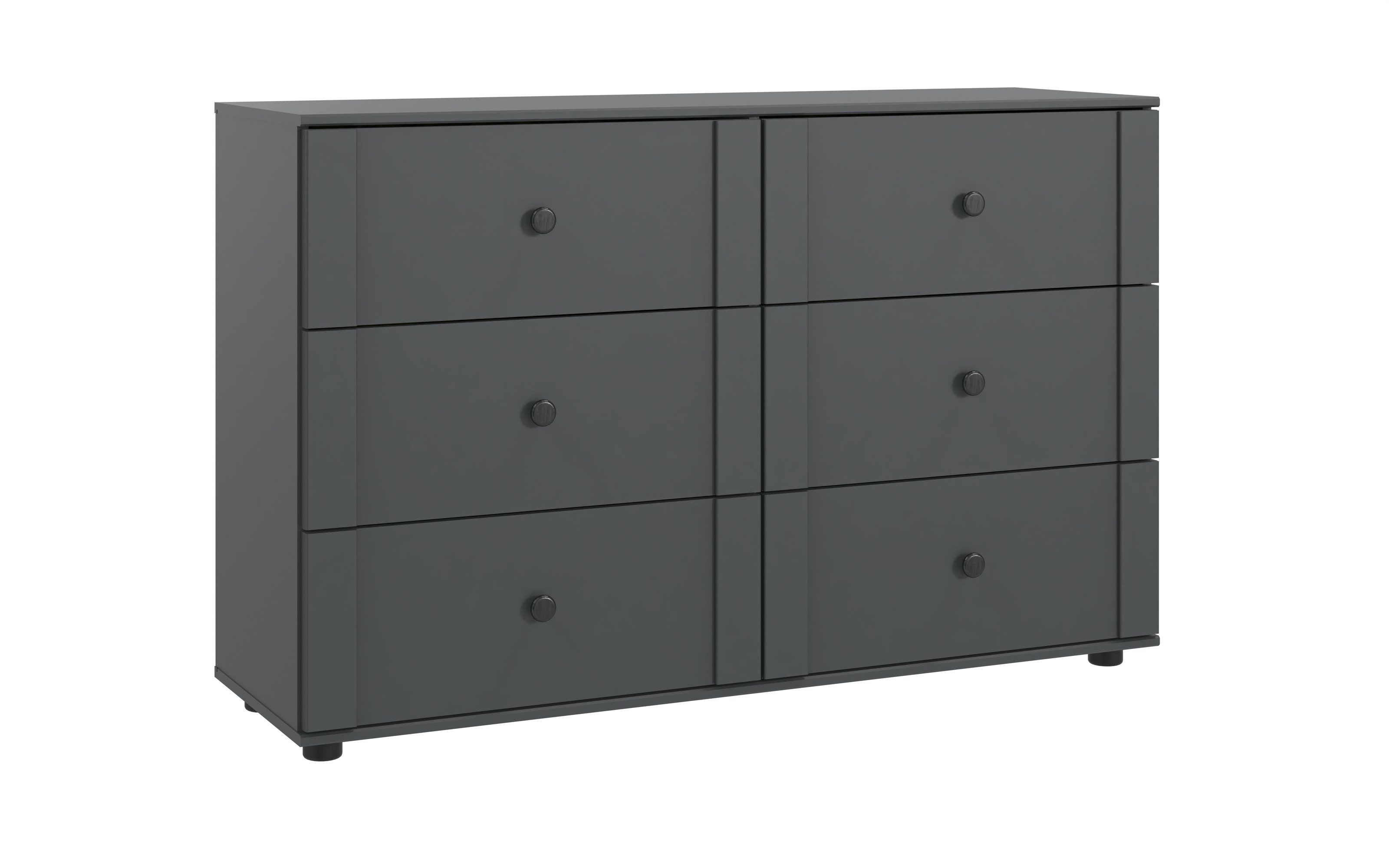 freiraum Schubkastenkommode Chalet, 6 Schubladen, in Graphit - 130x83x41cm (BxHxT)