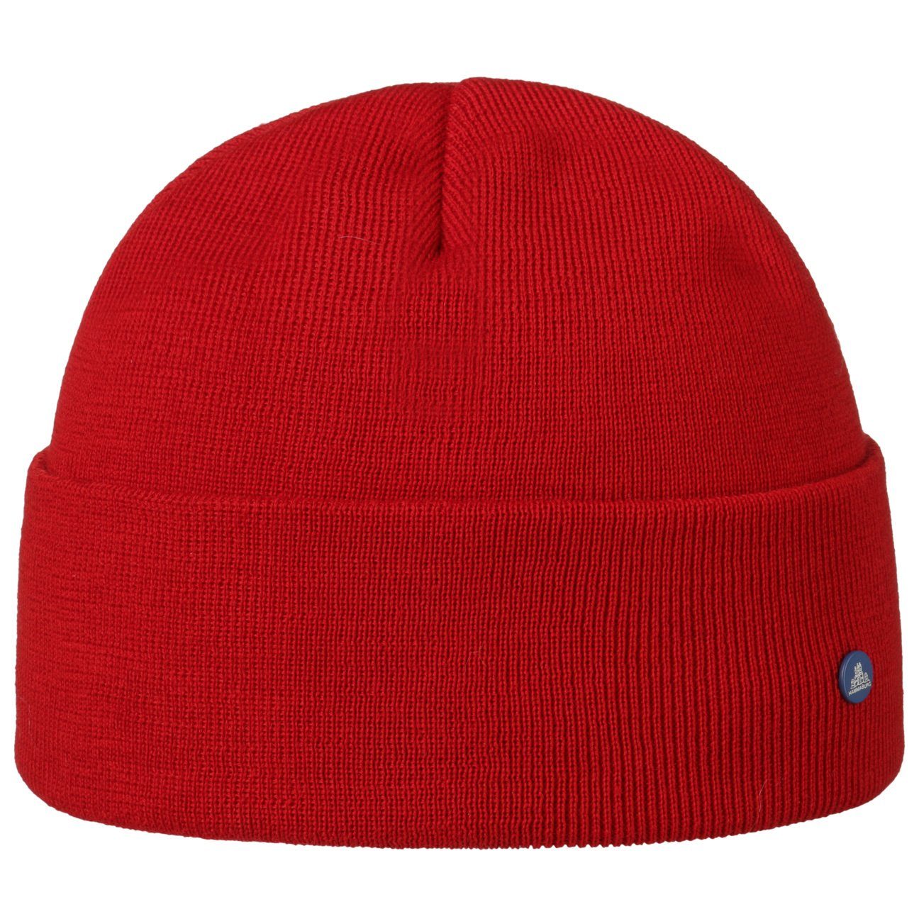 Hammaburg Beanie (1-St) Umschlagmütze mit Umschlag, Made in Italy rot