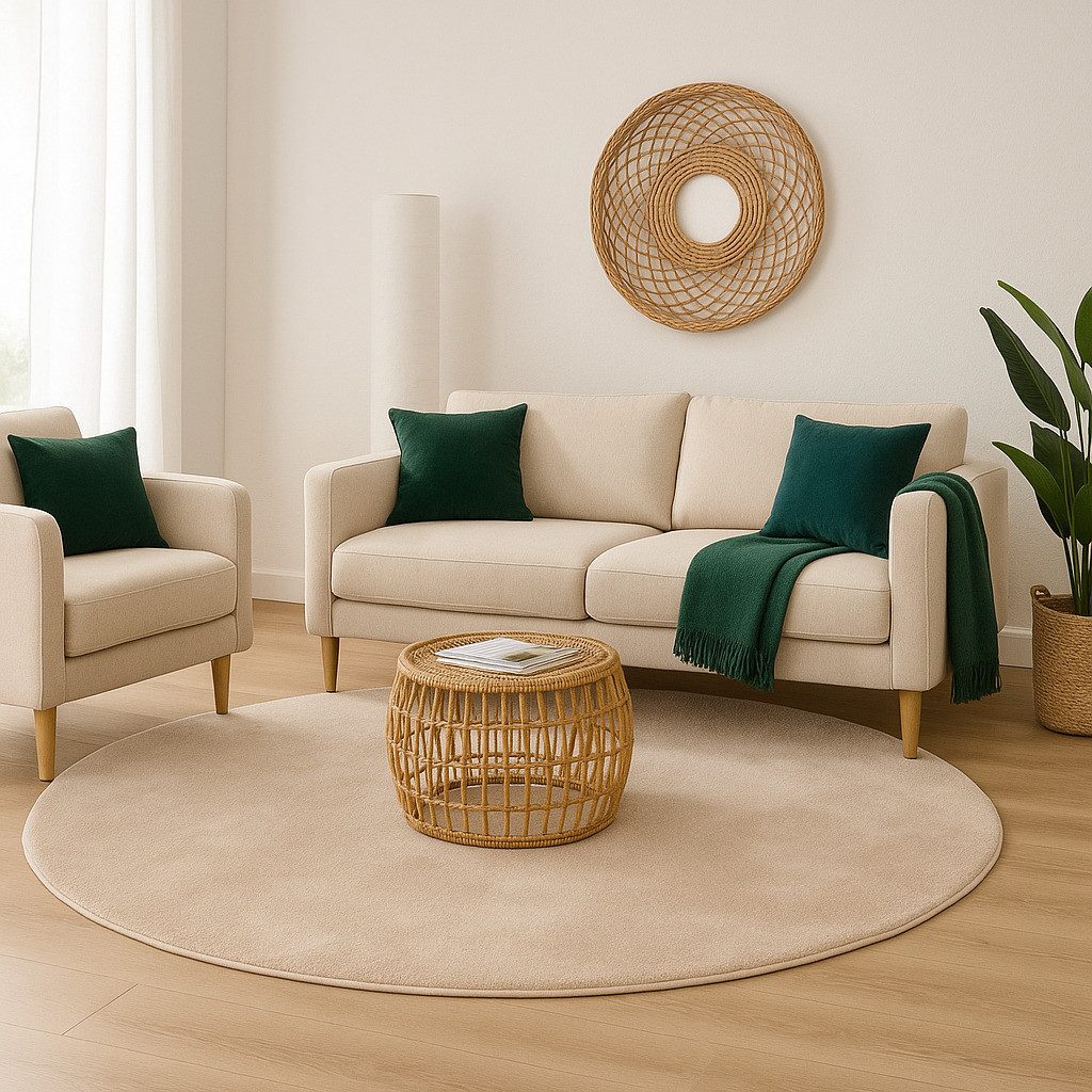 Pergamon Fellteppich Fellteppich Super Soft Pearl Rund, Rund, Höhe: 19 mm günstig online kaufen