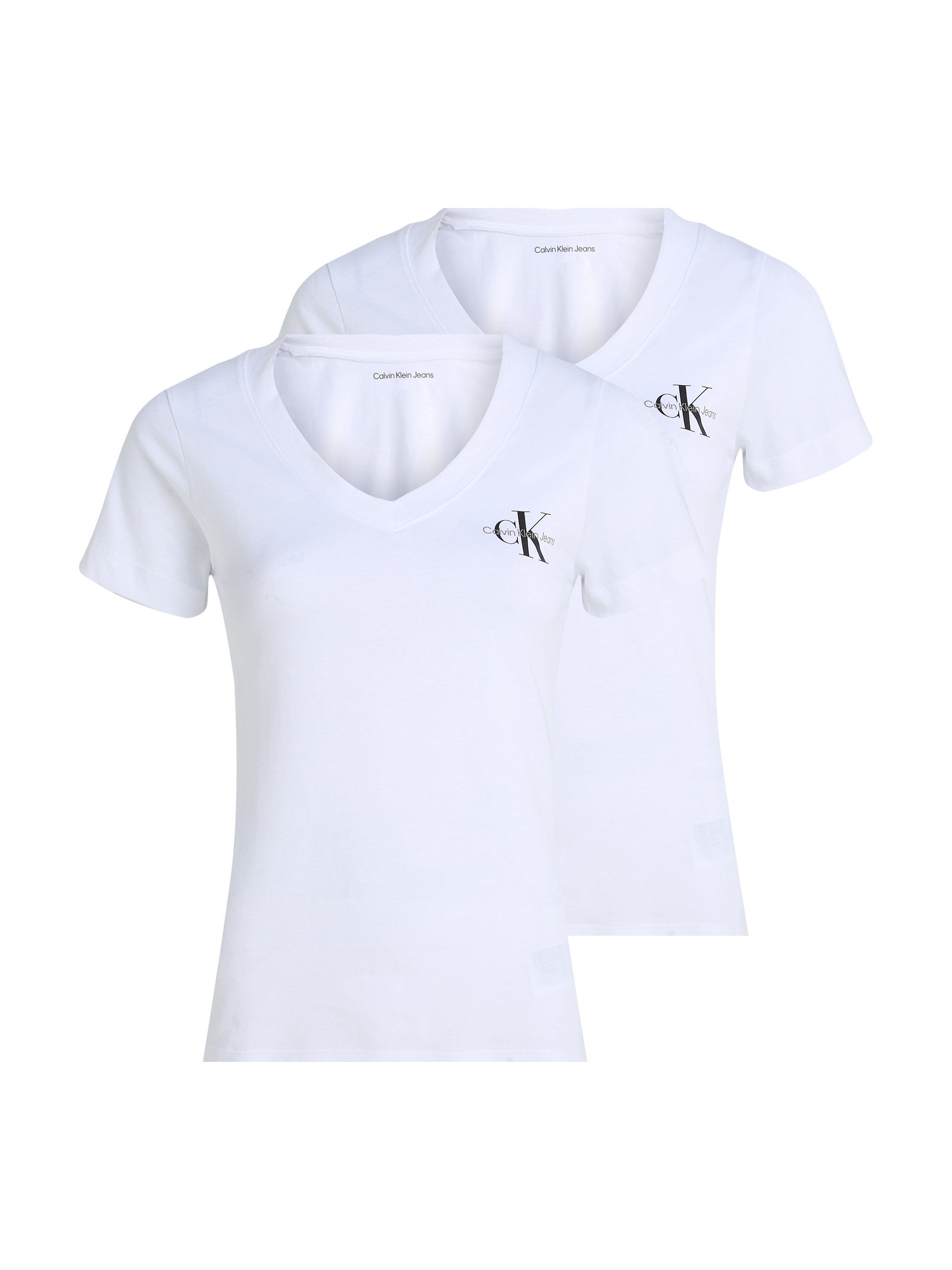 Calvin Klein Jeans T-Shirt 2-PACK MONOLOGO V-NECK TEE (Packung, 2er-Pack) mit Logomarkenlabel