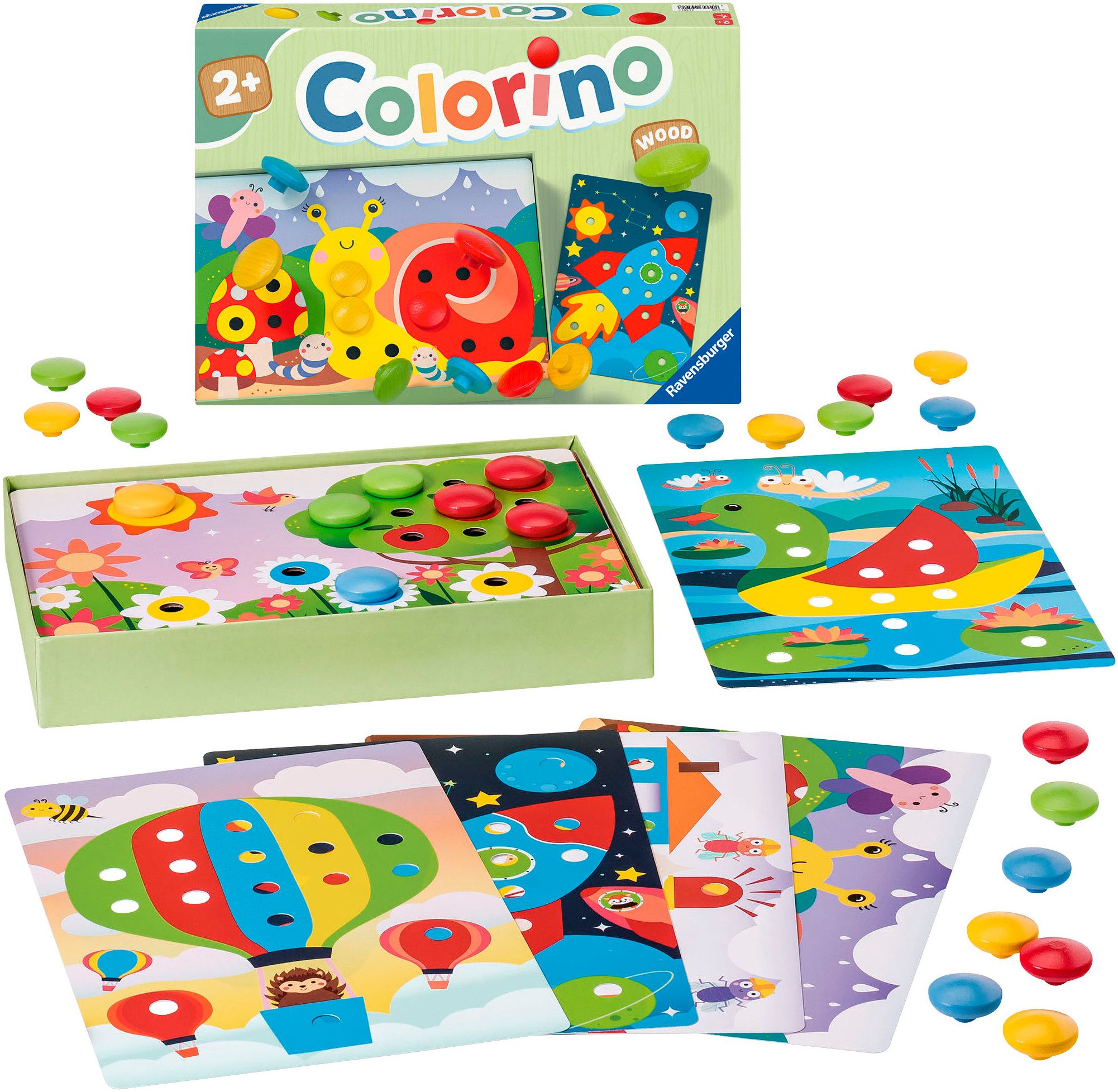 Ravensburger Spiel Mein Holz-Colorino, Kinderspiel, Made in Europe