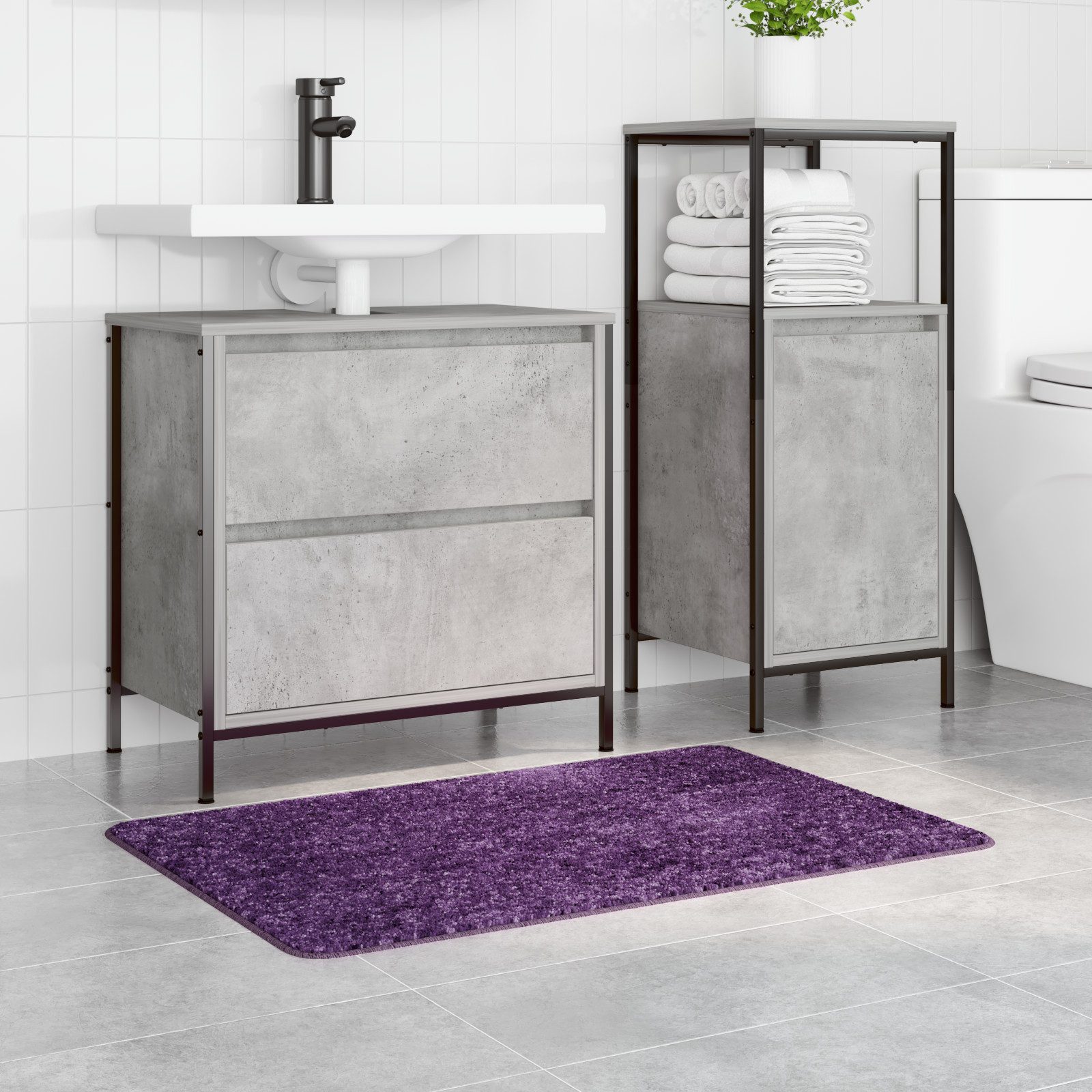 vidaXL Badematte Badematte Rechteckig Lila 60x90 günstig online kaufen