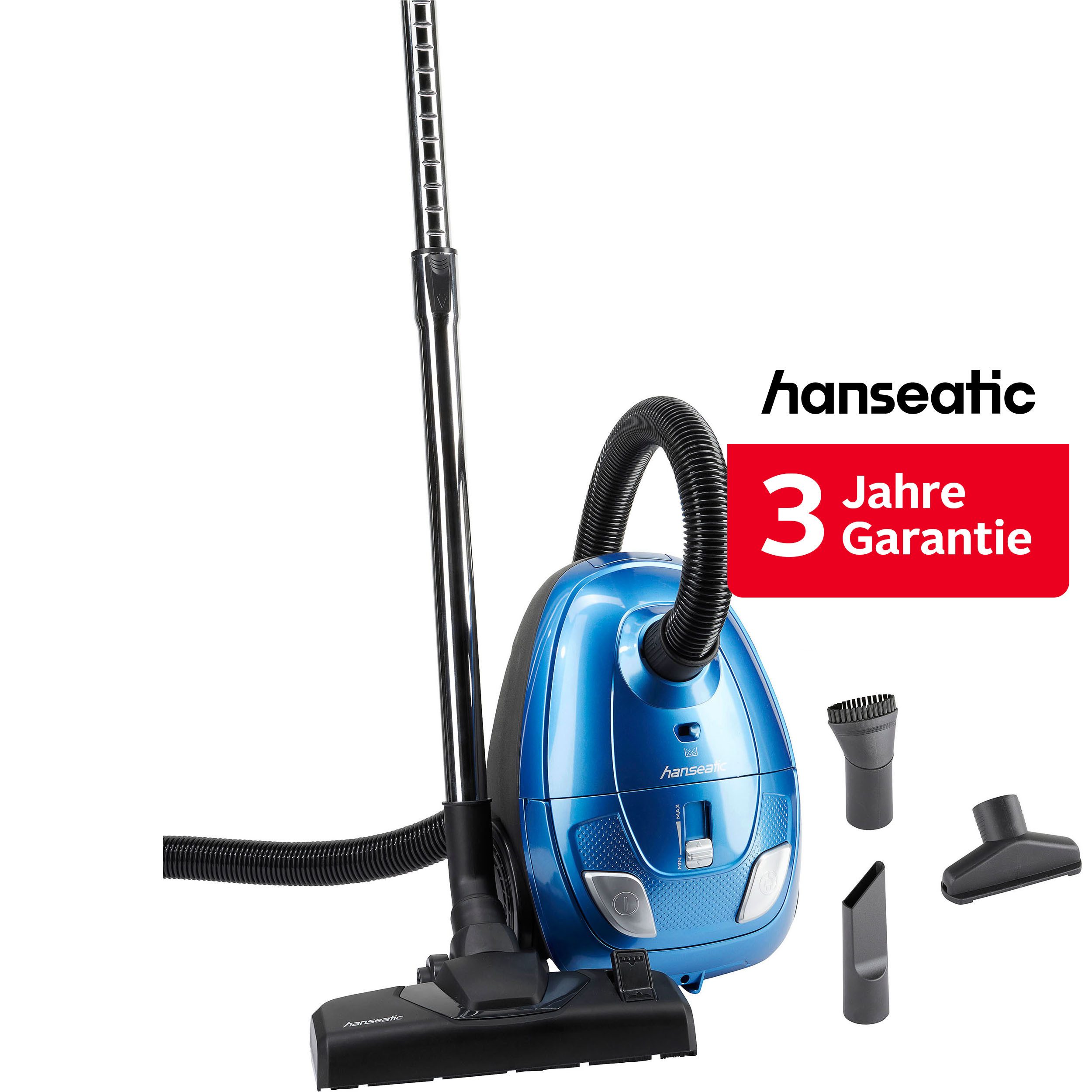 Hanseatic Bodenstaubsauger Universal Düse, Füllstandsanzeige, 7m Radius, 700 W, mit Beutel, inkl. 3 Jahre Herstellergarantie