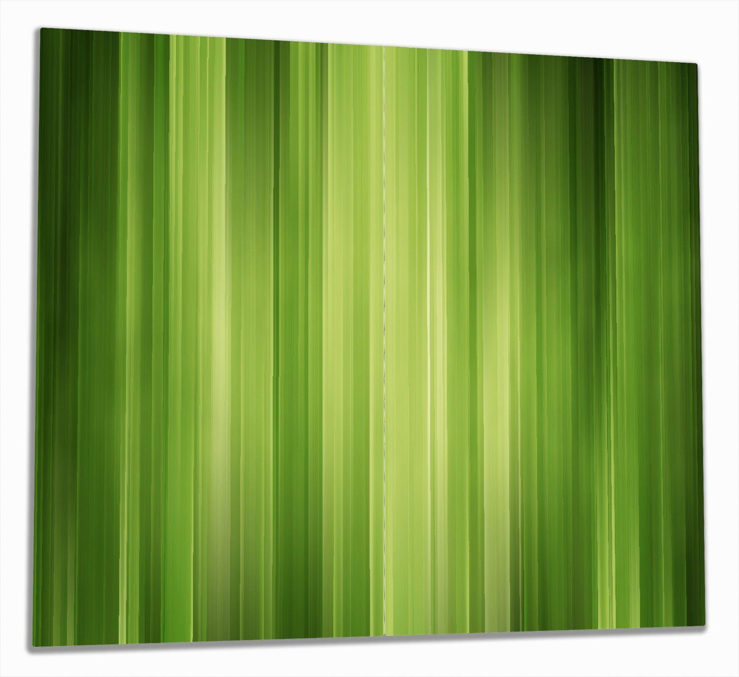 Wallario Herd-Abdeckplatte Grün und schwarz gestreift - Abstraktes Streifenmuster, ESG-Sicherheitsglas, (Glasplatte, 2 tlg., inkl. 5mm Noppen), verschiedene Größen