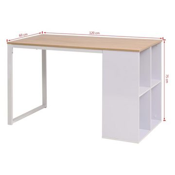 möbelando Schreibtisch Balingen (LxBxH: 120x60x75 cm), in Eichenbraun und Weiß