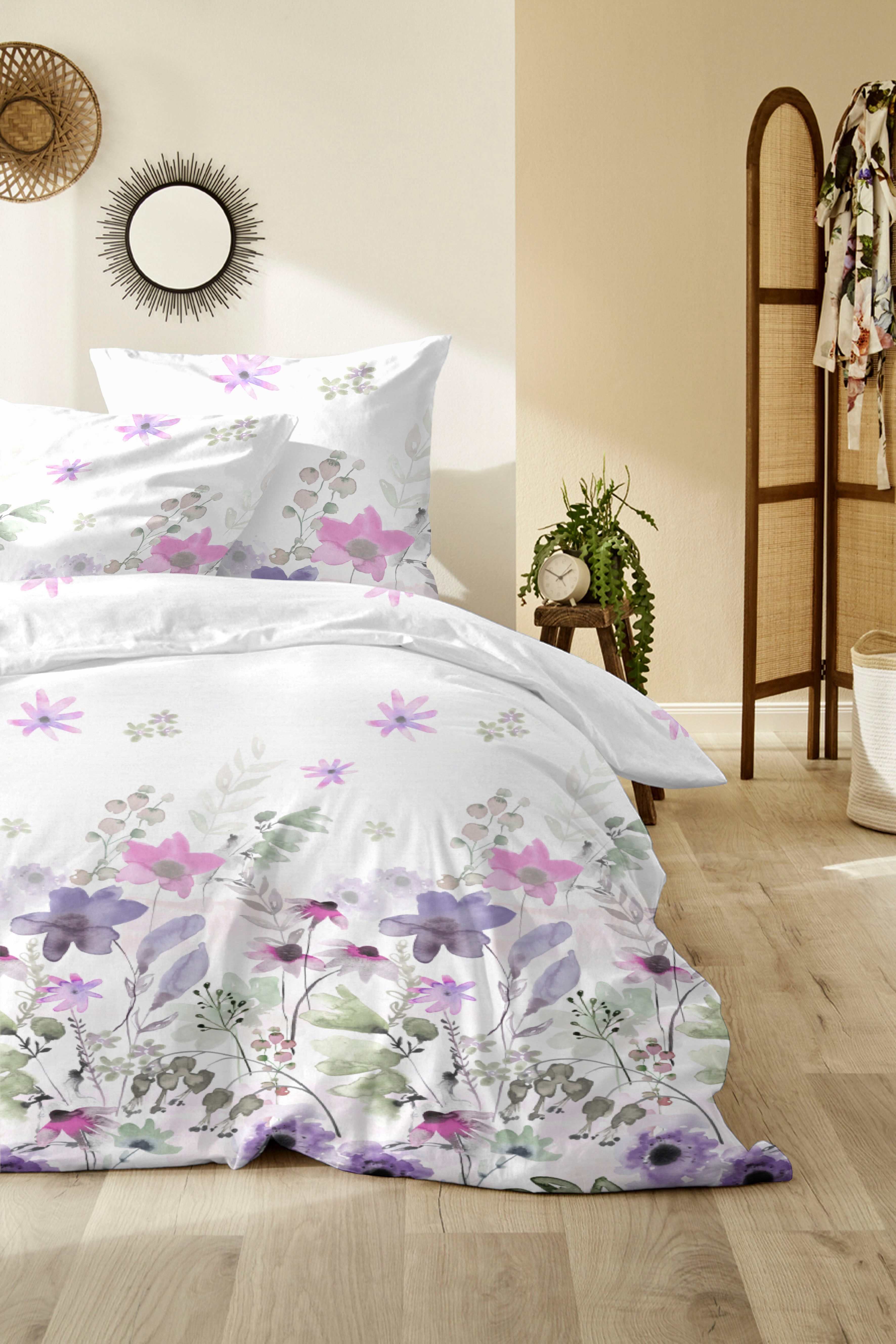 Primera Bettwäsche "Mako-Satin-Bettwäsche Alpine Garden" 1 Stk. tlg. mit ku günstig online kaufen