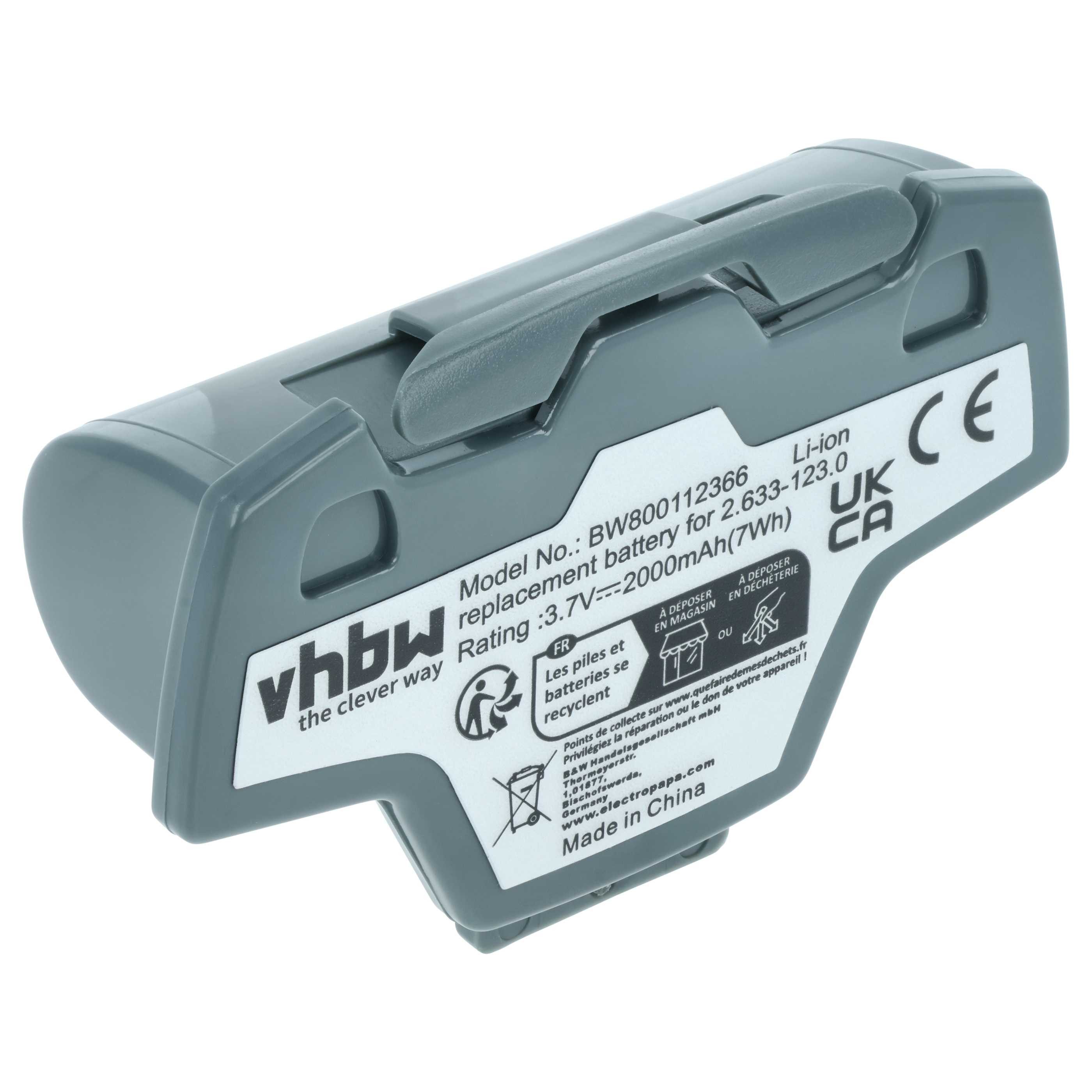 vhbw Akku passend für Kärcher WV70 Plus, WV7, WV6 Plus, WV6, WV5 Premium, Staubsauger-Akku Akku Li-Ion 2000 mAh (3,7 V, 1 St), Leistungsfähiger Austausch-Akku für Ihren Fenstersauger