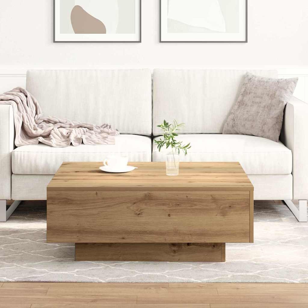 furnicato Couchtisch Moderner 80 x 80 x 31 cm in Artisan-Eiche (1-St), Stabiler Wohnzimmertisch mit einfacher Montage für das Wohnzimmer – Bild 4 von 5