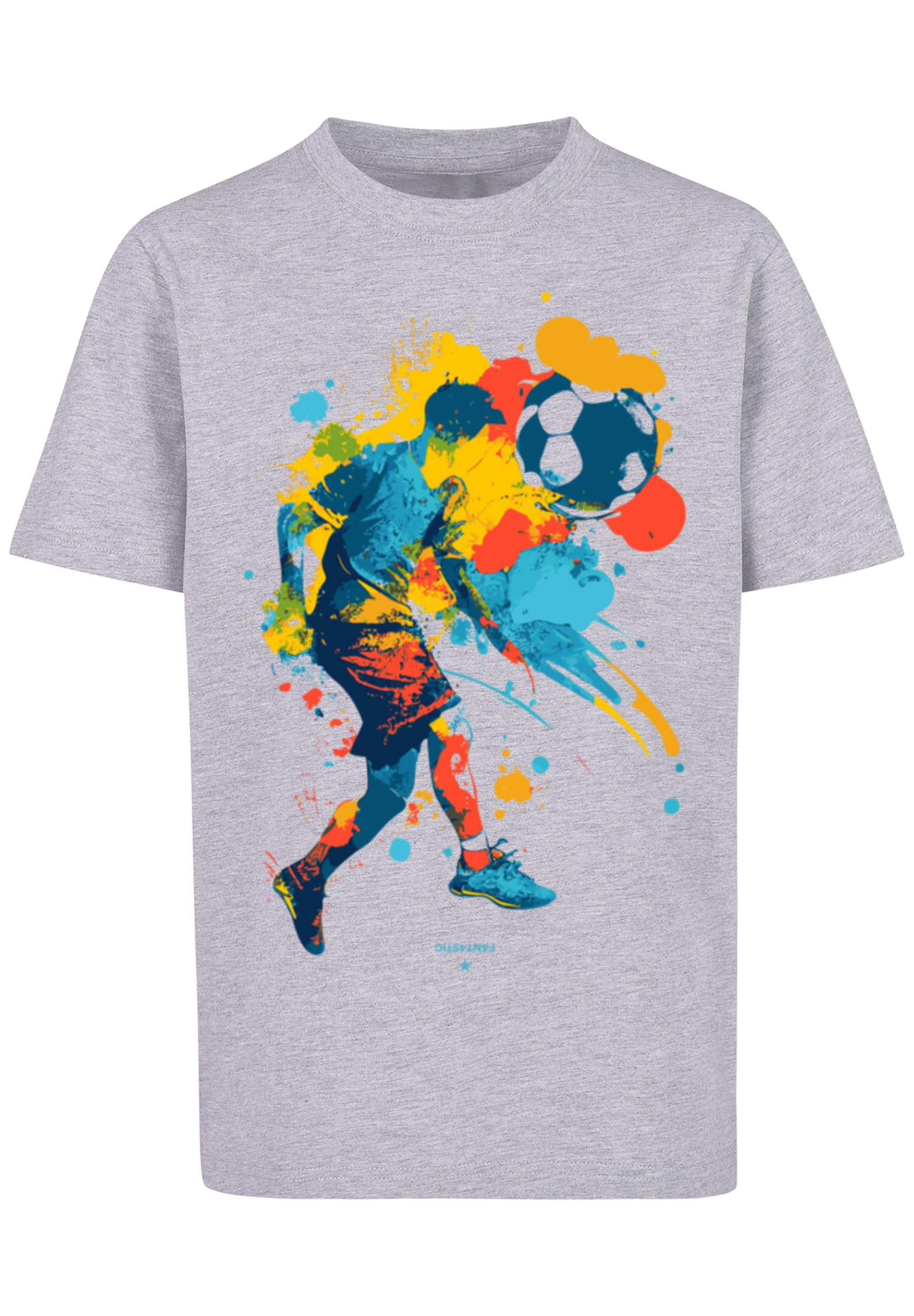 F4NT4STIC T-Shirt Fußballer bunt grey heather Print