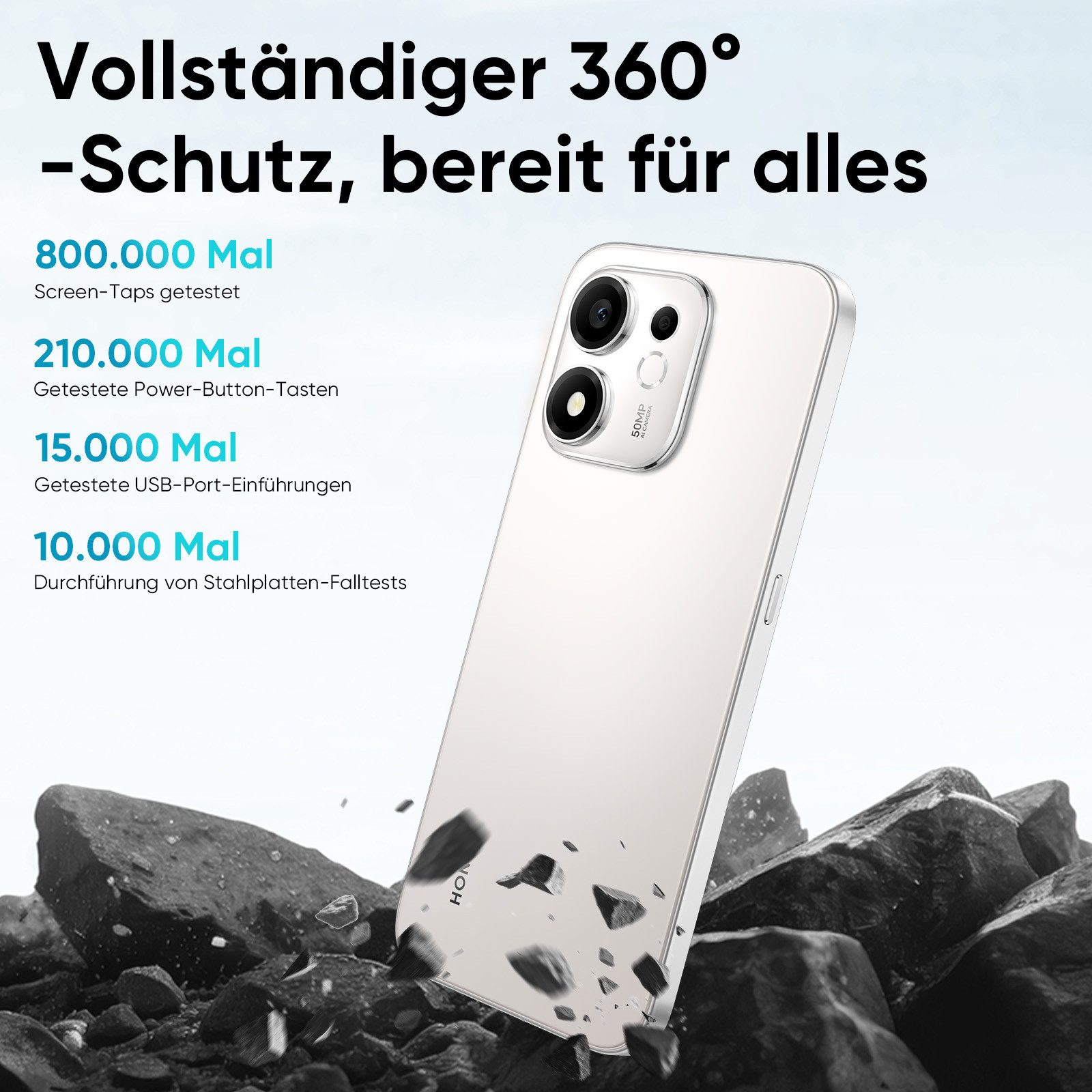 Honor HONOR 600 Smart 5G Smartphone 7700mAh Akku 45W SuperCharge AI-Taste Smartphone (128 GB Speicherplatz) – Bild 4 von 5