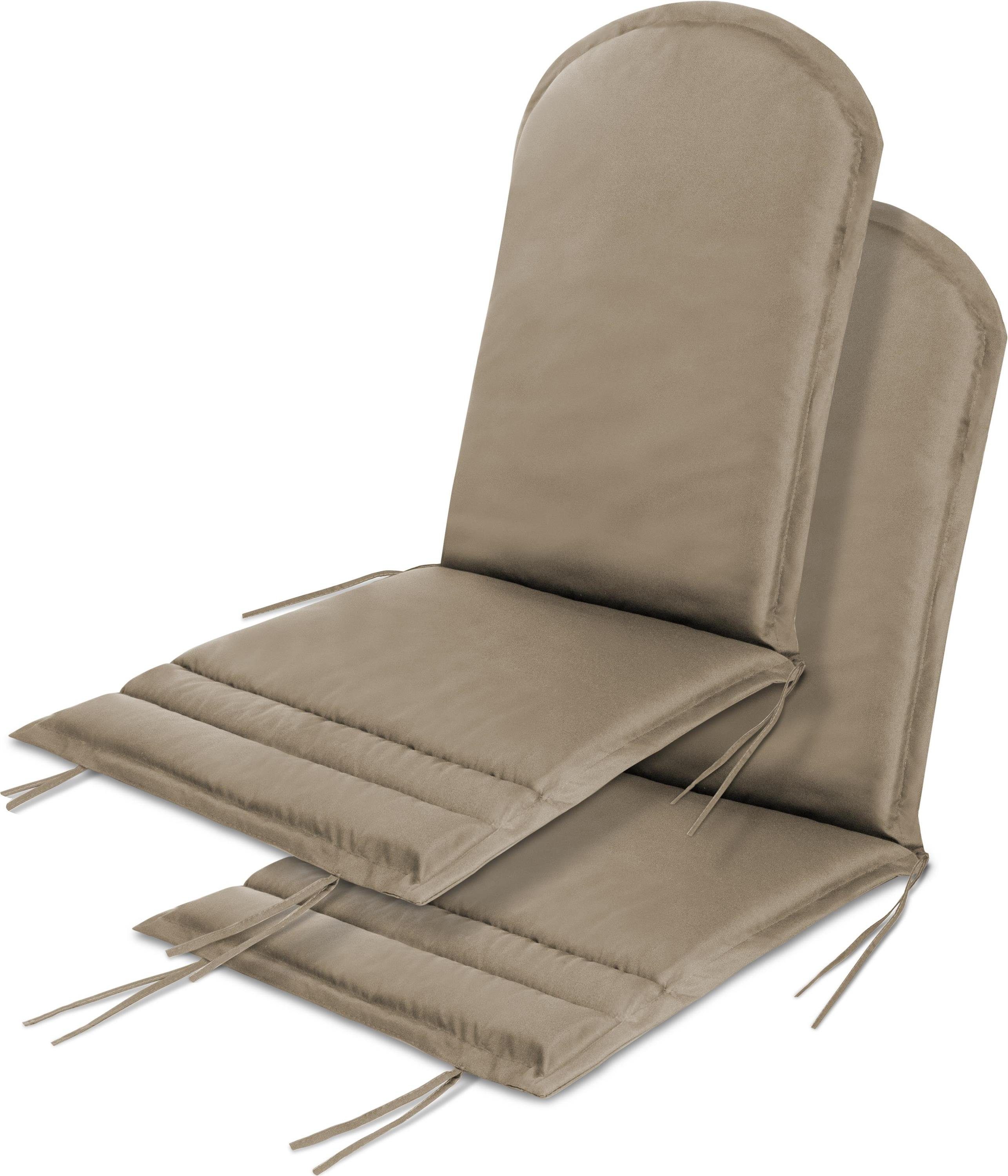 Aspero Hochlehnerauflage 2 x Stuhlauflage für Adirondack Gartenstuhl, wasserdichte Gartenstuhlauflagen
