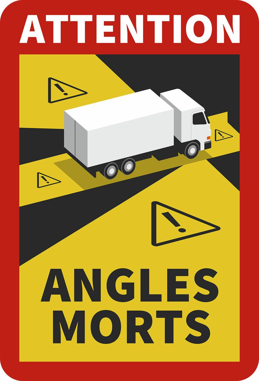 SafetyMarking Magnetfolie Angles Morts - für LKWs über 3,5 t, 17x25 cm (BxH), (3St), Qualität made in Germany