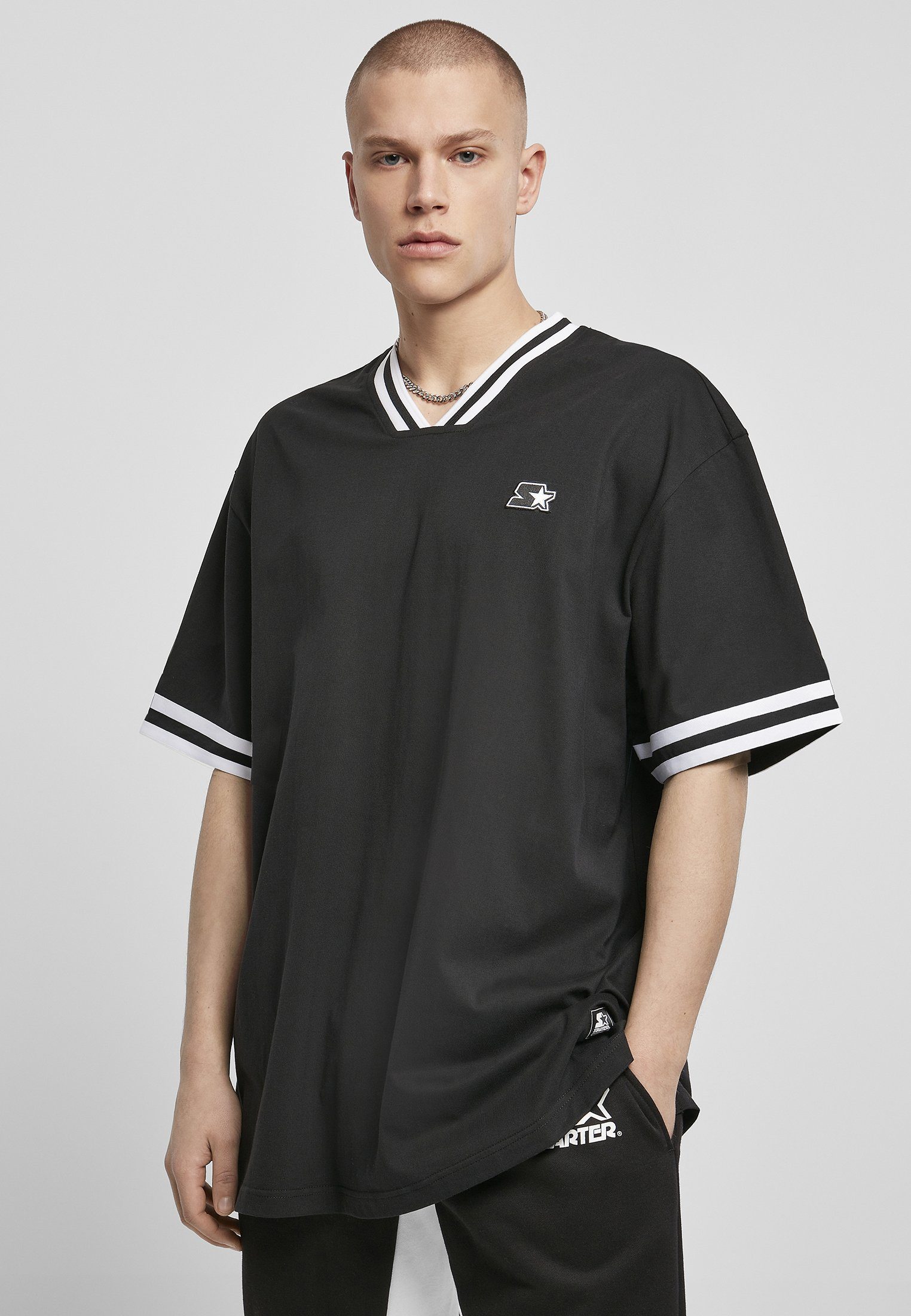 Starter T-Shirt Herren Starter Basic Sports Tee (1-tlg) black/white