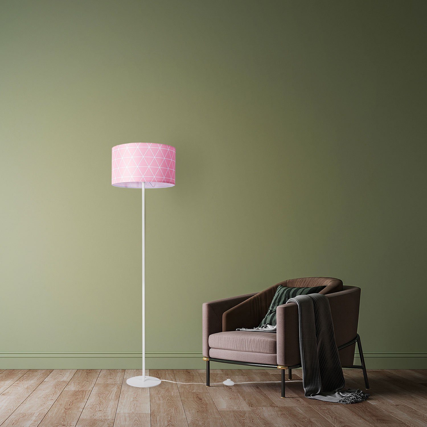 Blau Stehlampe Standleuchte Schlafzimmer Skandi 401, Wohnzimmer Pink Deko Paco E27 ohne Home Stella Leuchtmittel, Grau