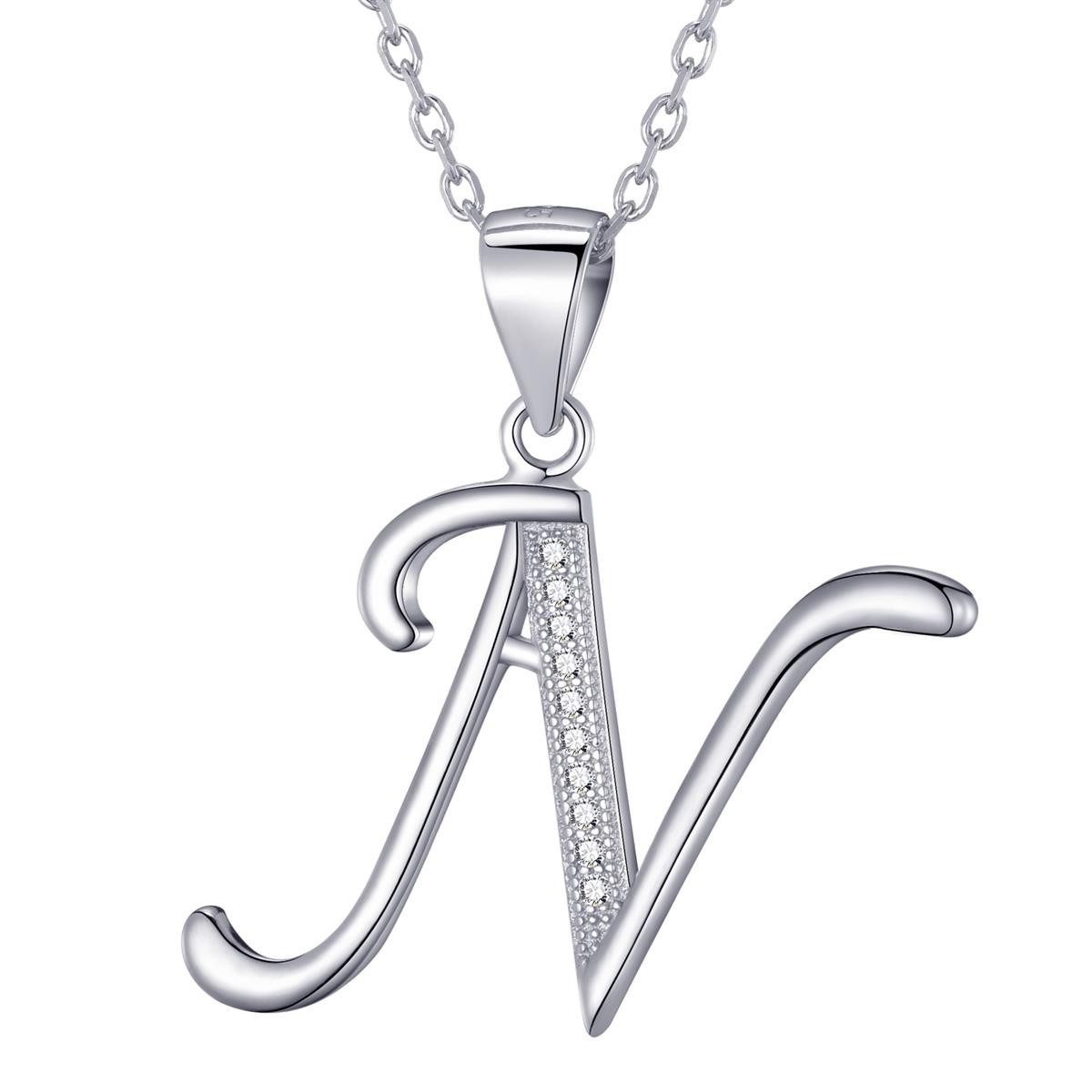 Morella Kette mit Anhänger Buchstabenkette Halskette ABC (1-tlg), Samtbeutel