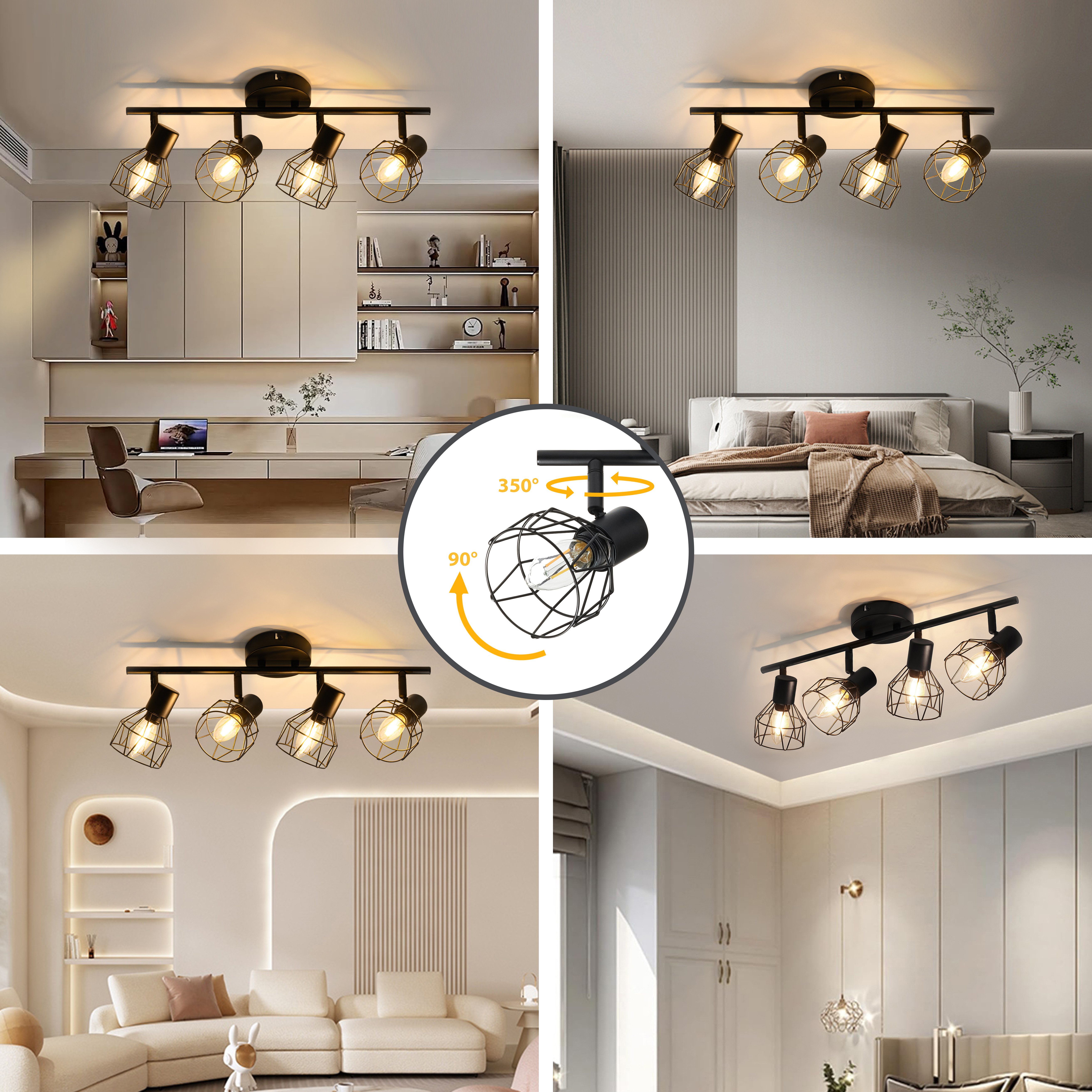 Zedelmaier Deckenstrahler Deckenleuchten 2/3/4 Flammig Deckenspots 40W E14 günstig online kaufen