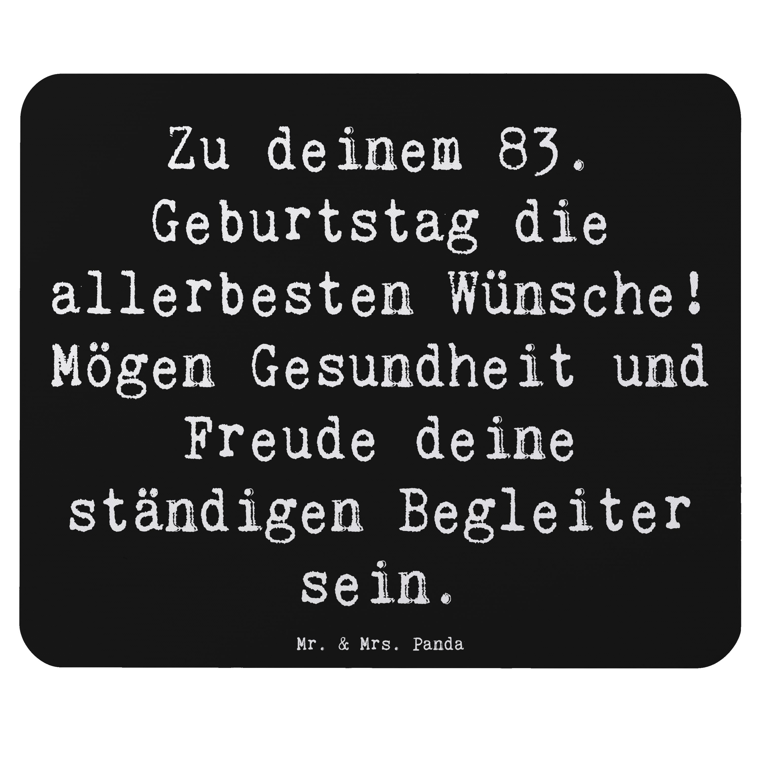 Mr. & Mrs. Panda Mauspad Spruch 83. Geburtstag Glückwünsche Schwarz