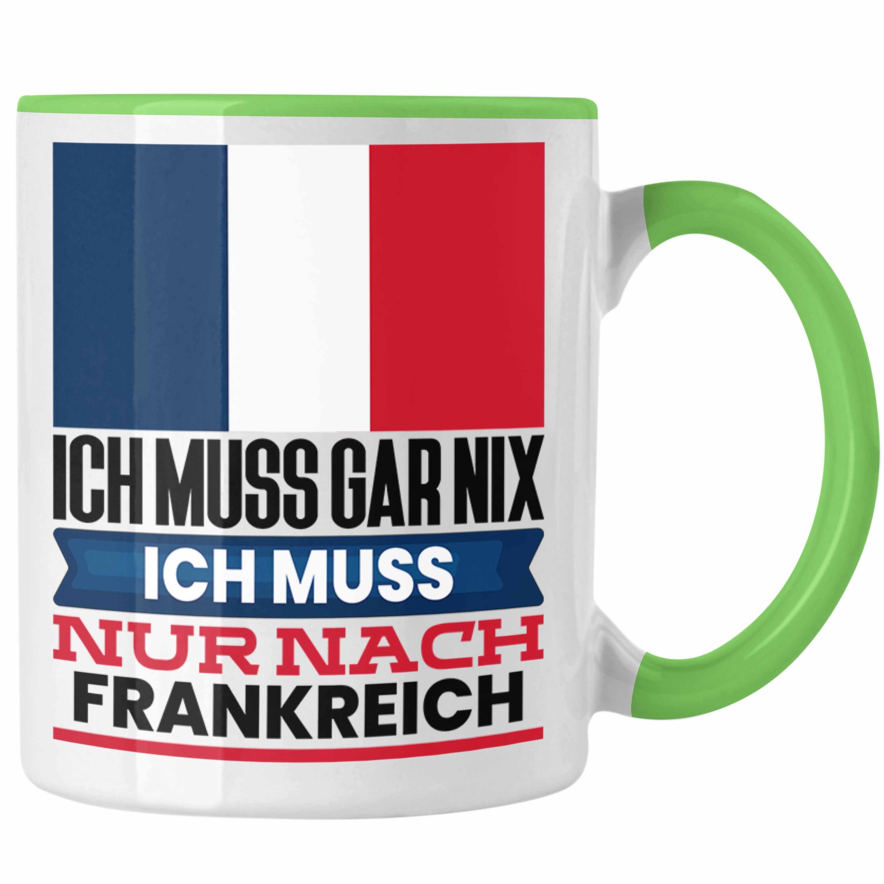 Trendation Tasse Frankreich Tasse Geschenk für Franzosen Geburtstag Urlaub Geschenkidee Grün | Teetassen