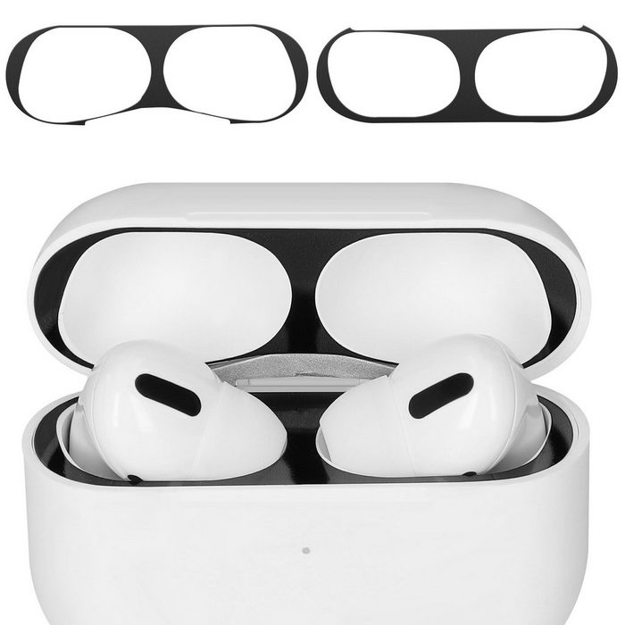 kwmobile Ersatzschutzkappen 2x Staubschutz Sticker für Apple Airpods Pro 2 Metallstaub Schutz Aufkleber