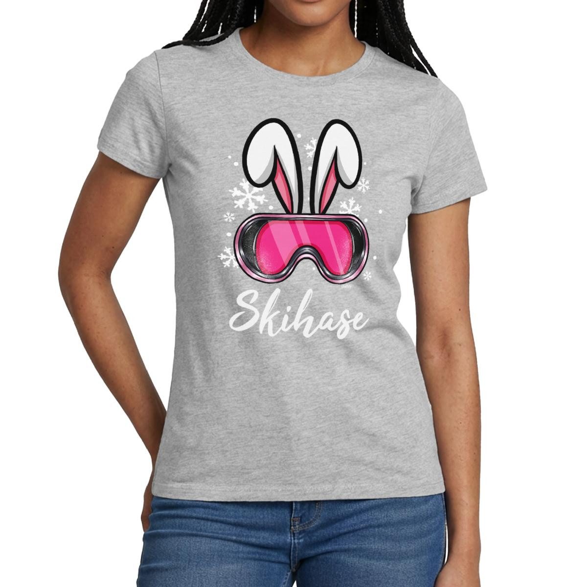 Spreadshirt T-Shirt Schneehase Skibrillen Design Frauen T-Shirt (1-tlg)