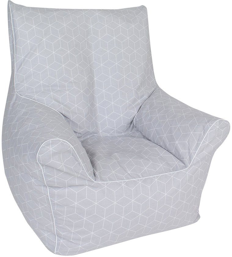 Knorrtoys® Sitzsack Junior, Geo Cube Grey, für Kinder; Made in Europe
