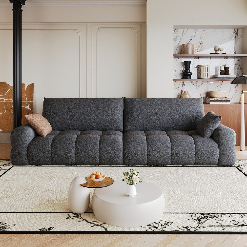 BBG Wohnlandschaft 260 cm Modulares Sofa 4-Sitzer Cloud Sofa ohne Montage, Sofa mit tiefer Sitzfläche und weicher Polsterung, Big Sofa
