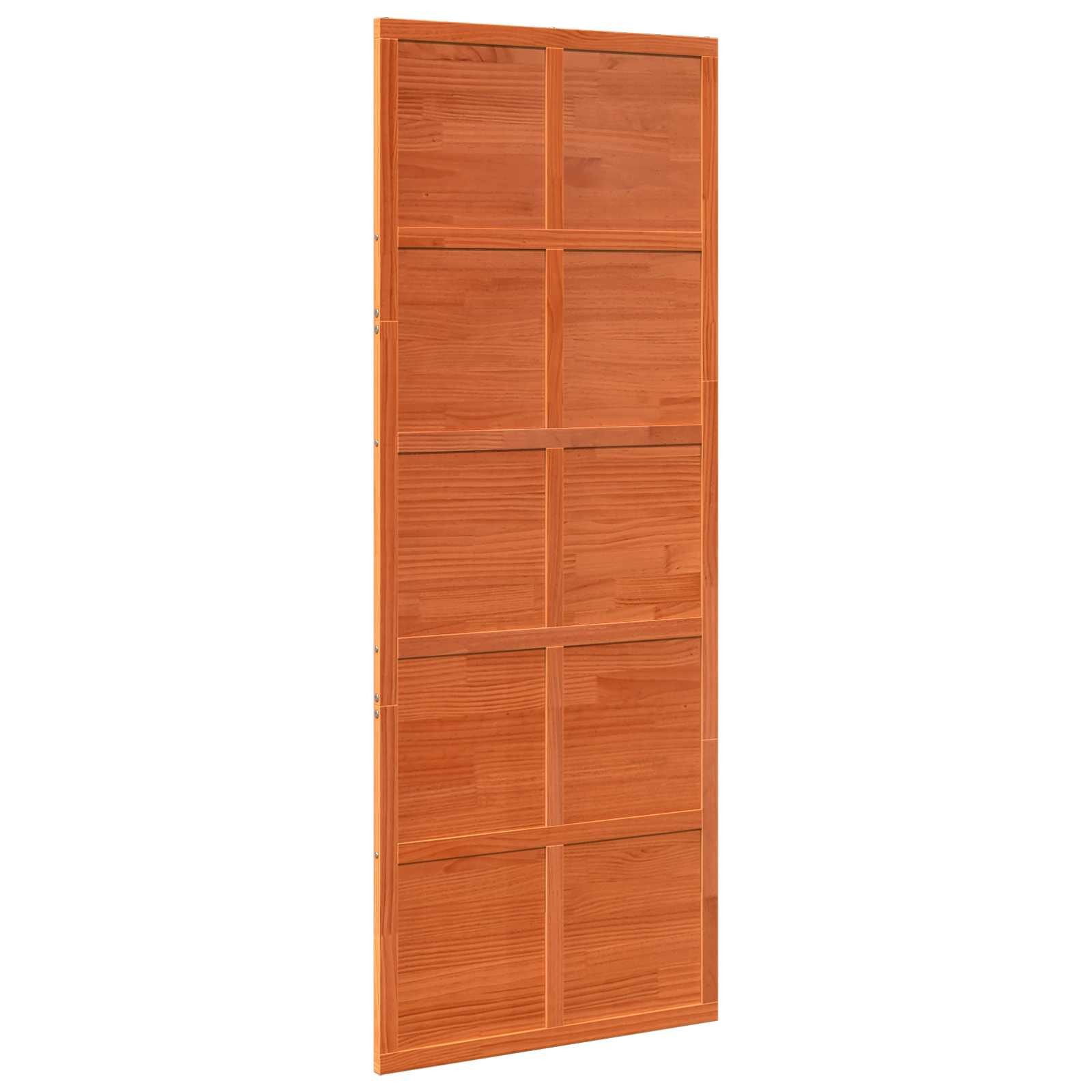 vidaXL Zimmertür 80 x 208 cm Scheunentür Wachsbraun 80x208 cm Massives Kiefernholz