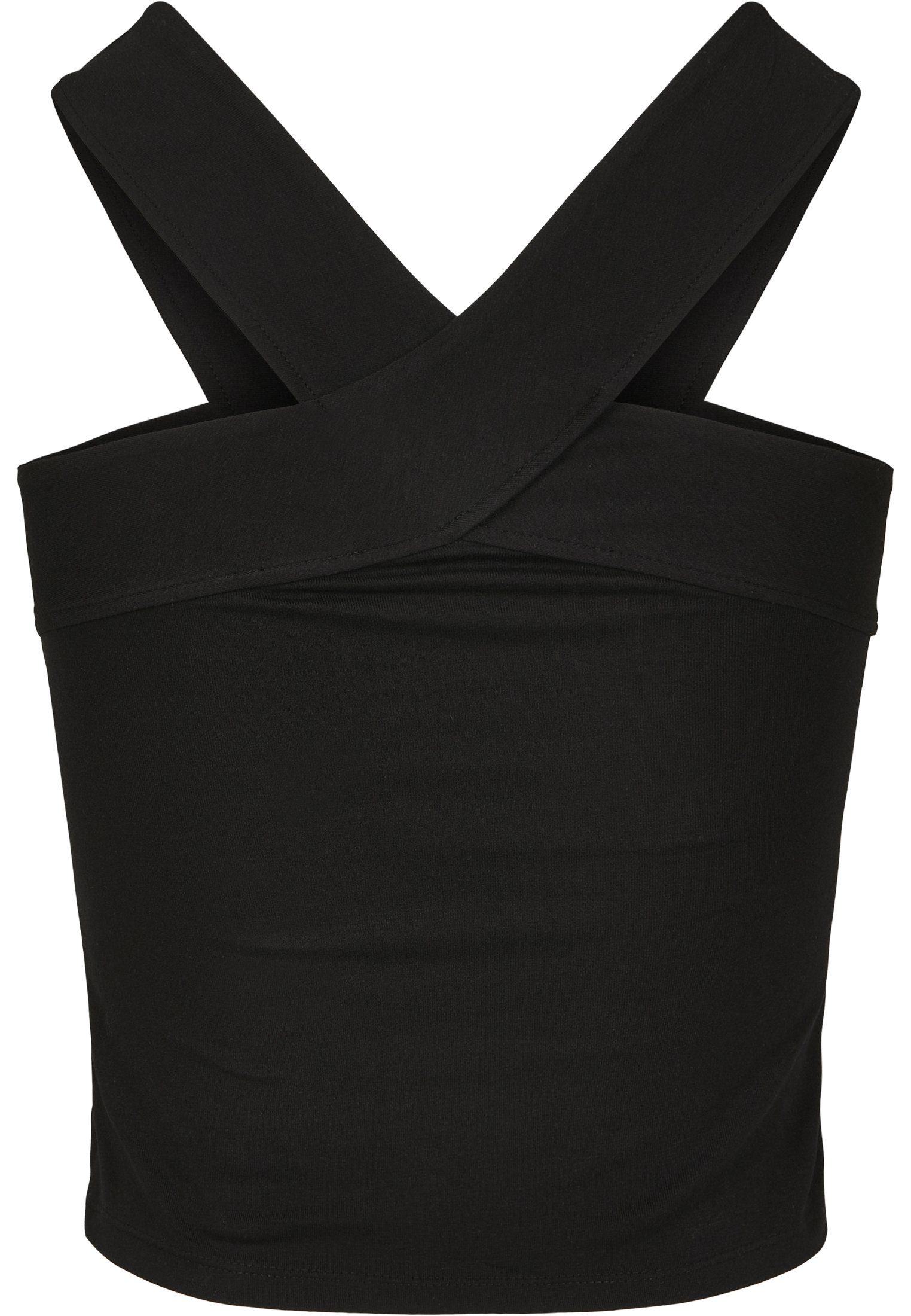 URBAN CLASSICS Ladies black TB2818 (1-tlg) Damen T-Shirt Cross Top Cross