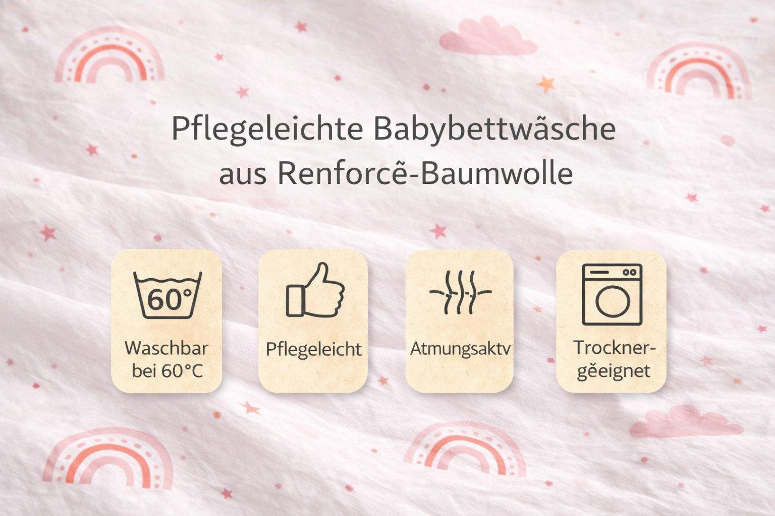 soma Babybettwäsche Renforcé Baby Wende Bettwäsche 100x135 Regenbogen Wolke günstig online kaufen