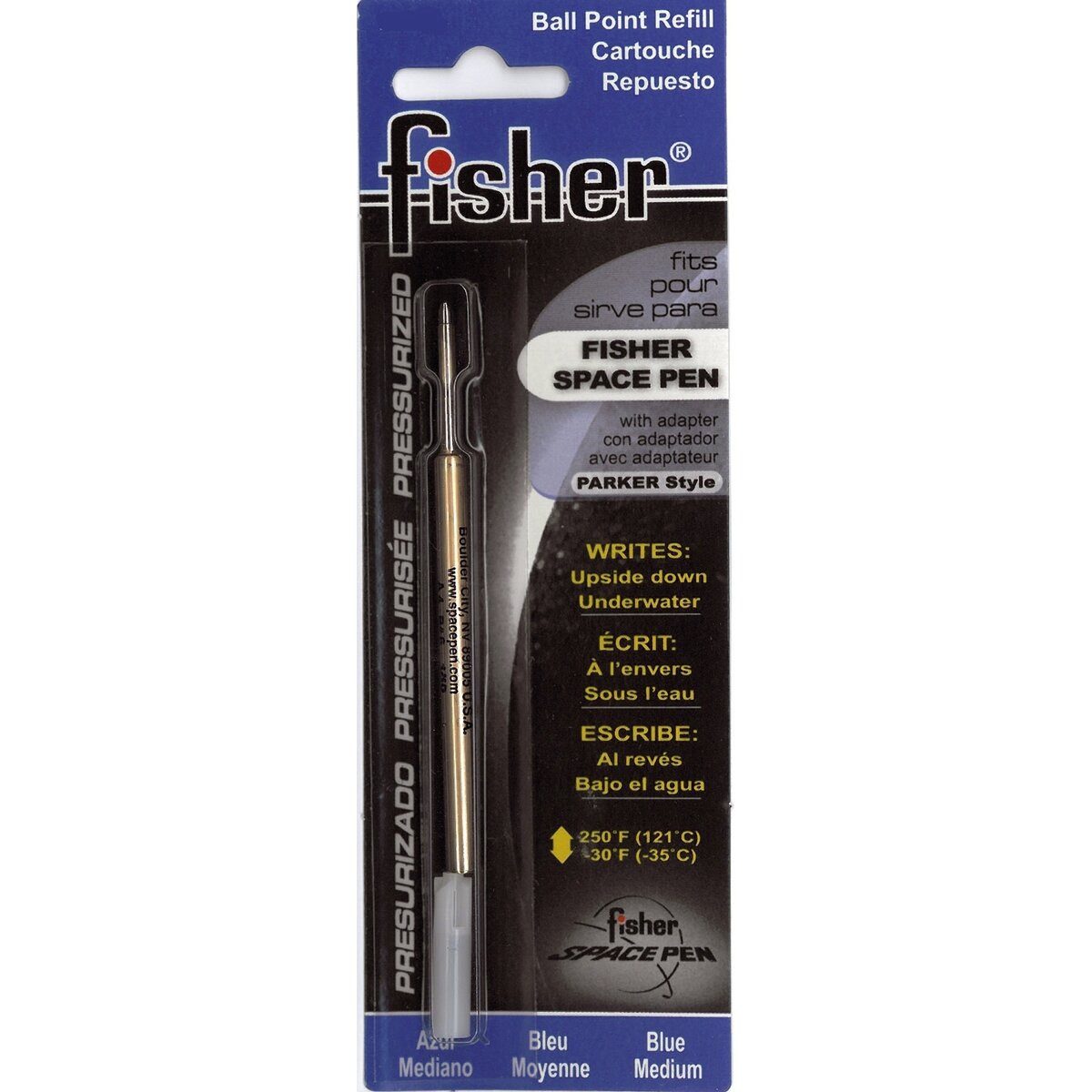 Fisher Space Pen Kugelschreiber Gasdruck-Großraumminen M blau.