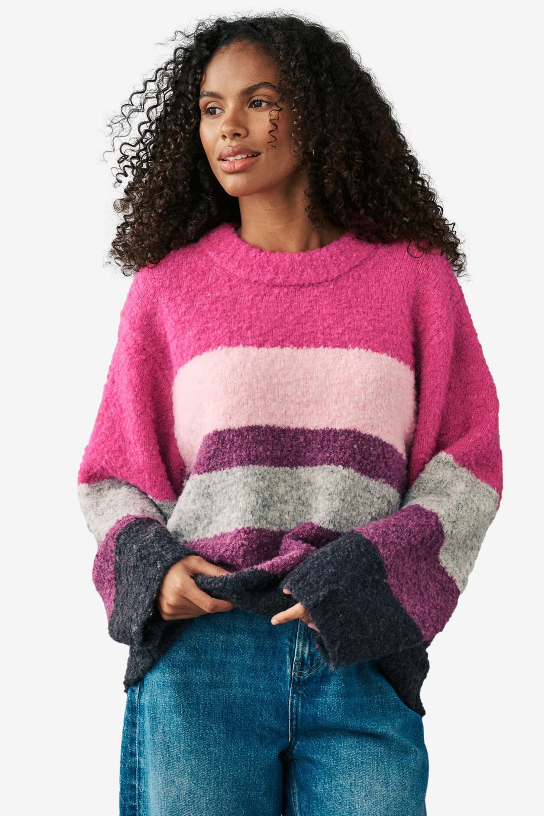 Next Strickjacke Strickpullover in Bouclé mit günstig online kaufen