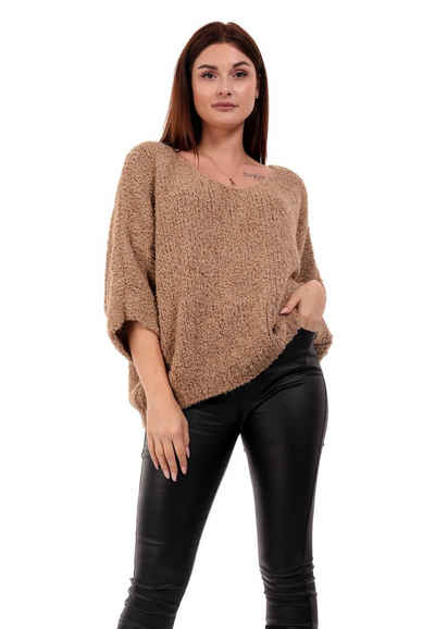 YC Fashion & Style Strickpullover Damen Winter Pullover Grobstrick Pulli One Size mit V-Ausschnitt (1-tlg) casual