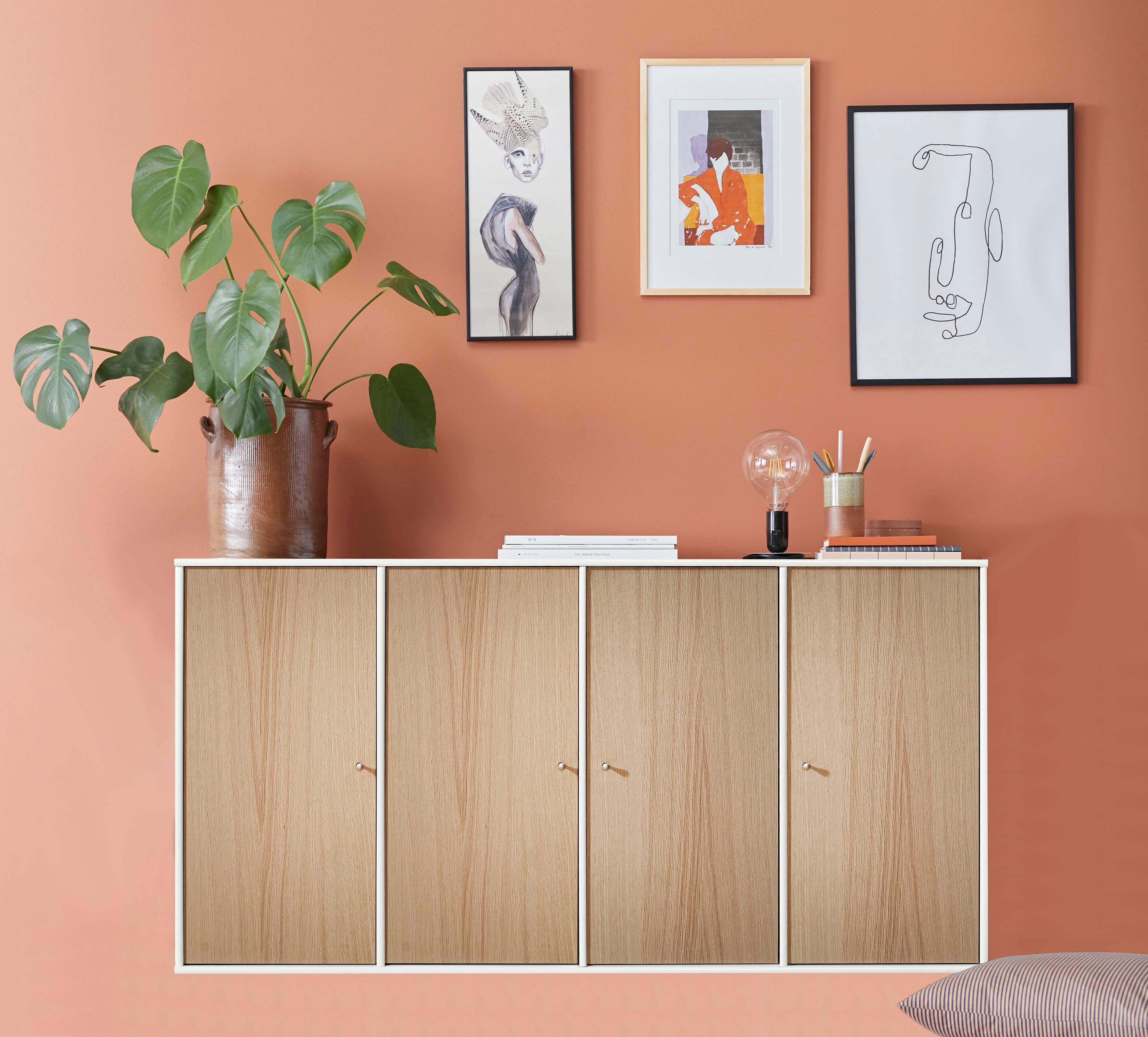 Hammel Furniture Sideboard Mistral Kubus, mit vier Türen, Wandmontage/stehend, Breite: 136 cm