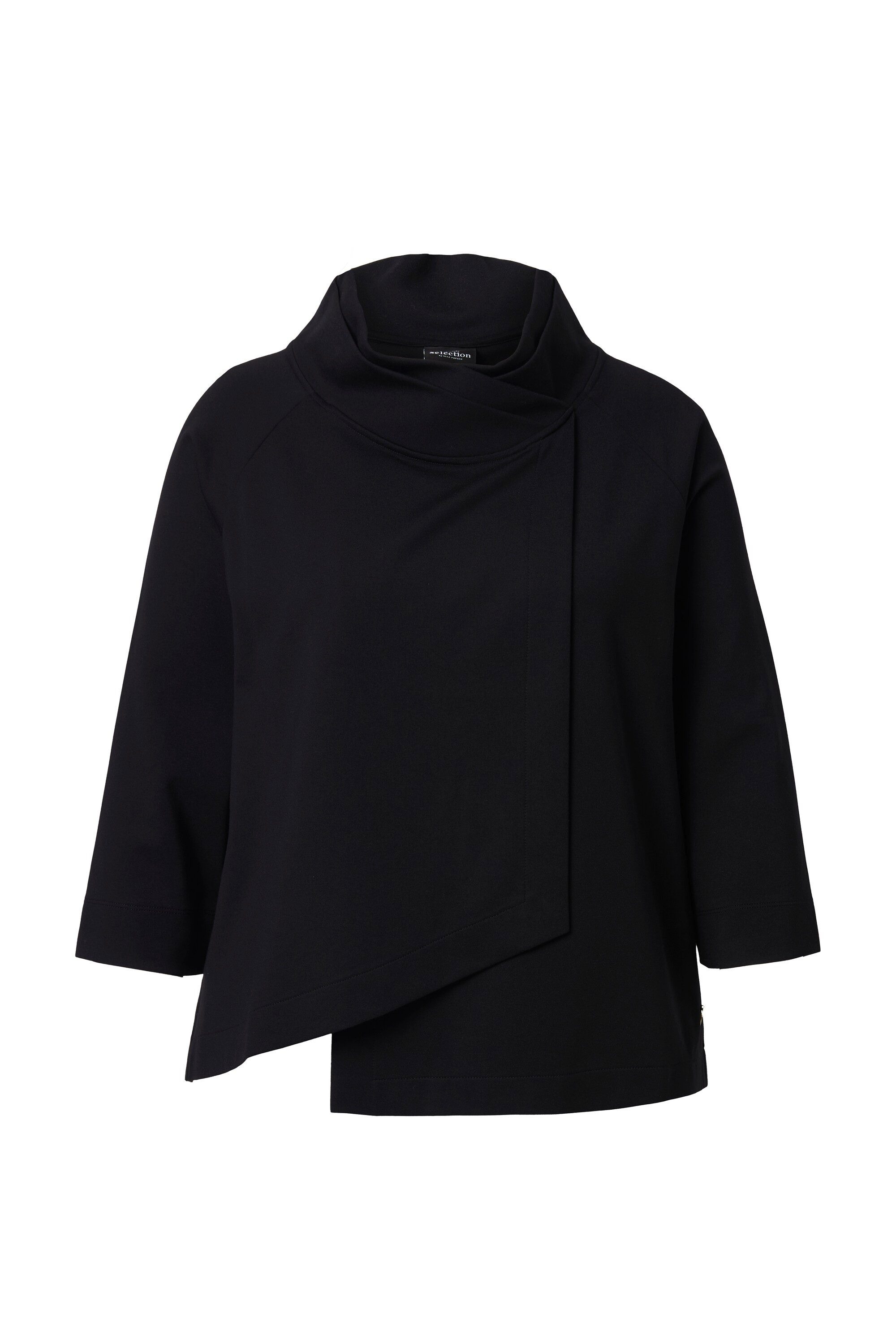 Ulla Popken Sweatshirt Punto-Sweatshirt A-Linie Stehkragen 3/4-Arm