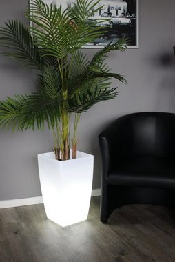 Arnusa Pflanzkübel Solar Blumenkübel LED Farbwechsel + Fernbedienung Akku, Solarleuchte moderne Lampe