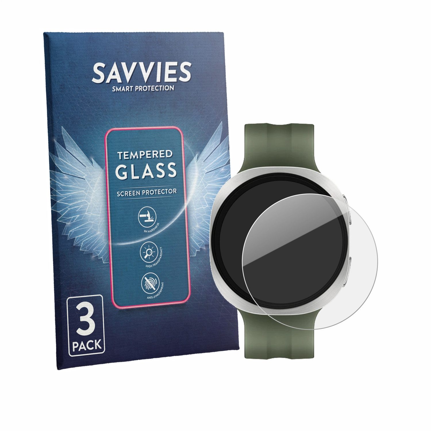 Savvies Displayschutzglas Schutzglas für Samsung Galaxy Watch 9 (40 mm), 3 Stück, Displayschutz 9H Glas Klar Transparent